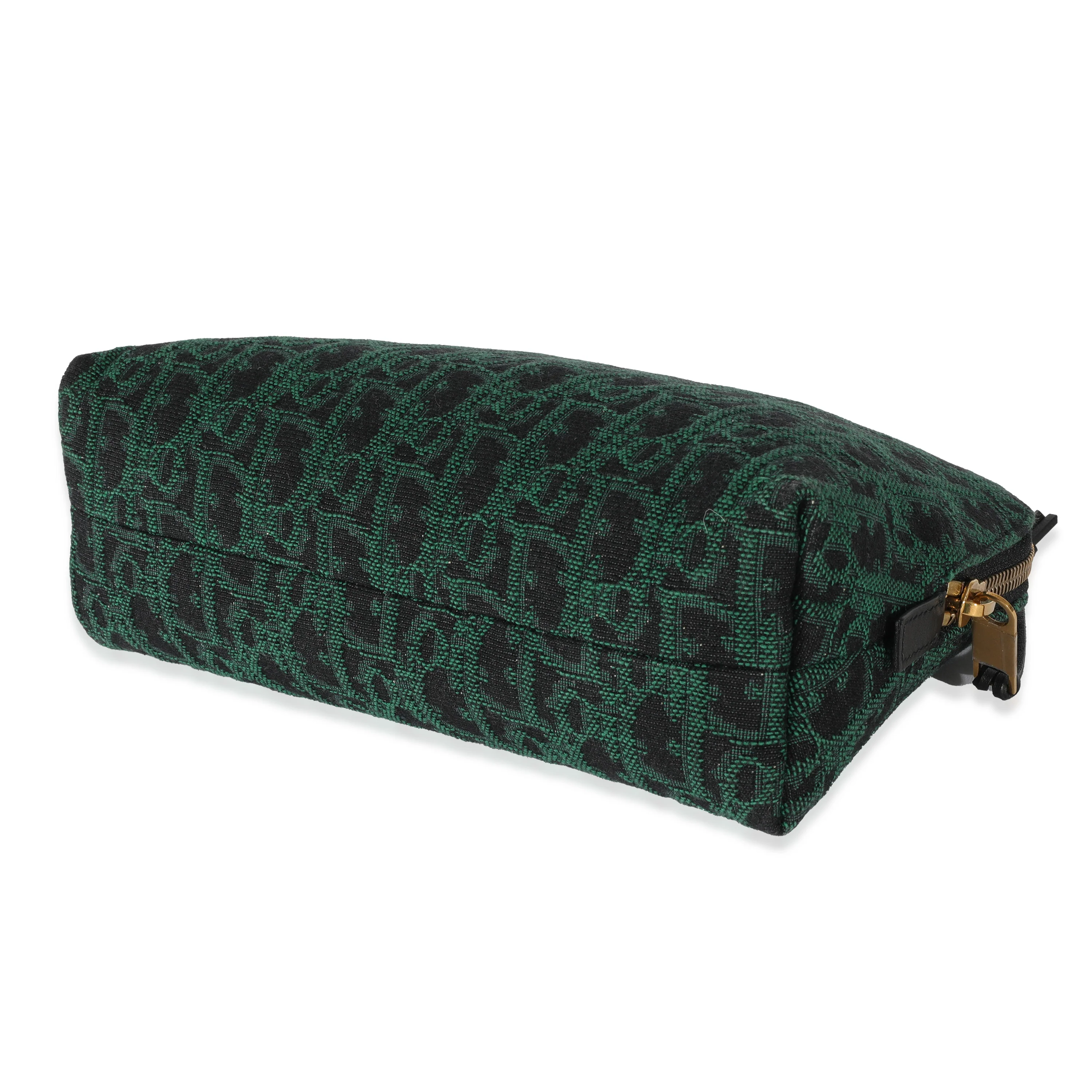 Christian Dior Canvas Green Oblique Cosmetic Pouch - Image 7