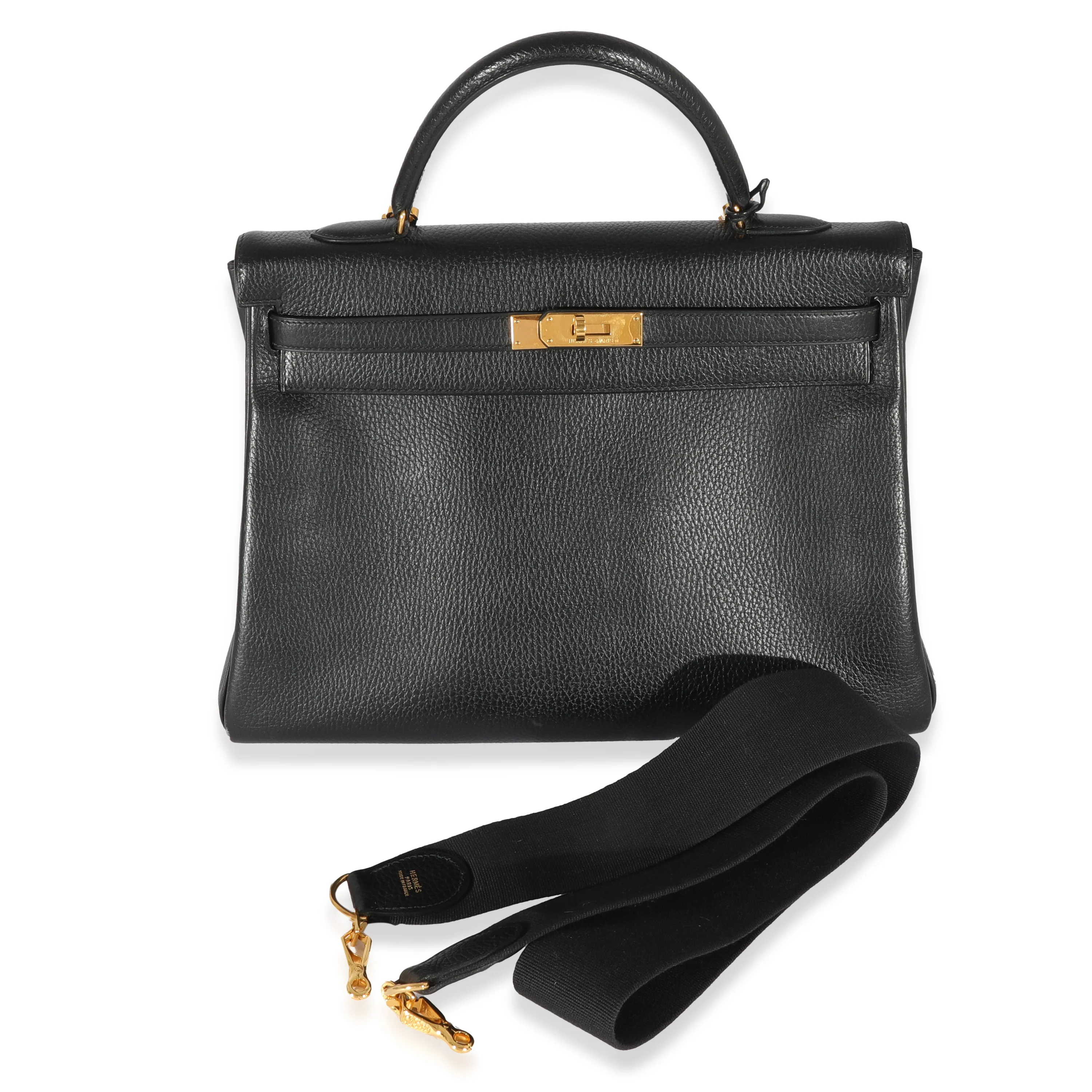 Hermes Black Ardennes Kelly Retourne 35 GHW - Image 9