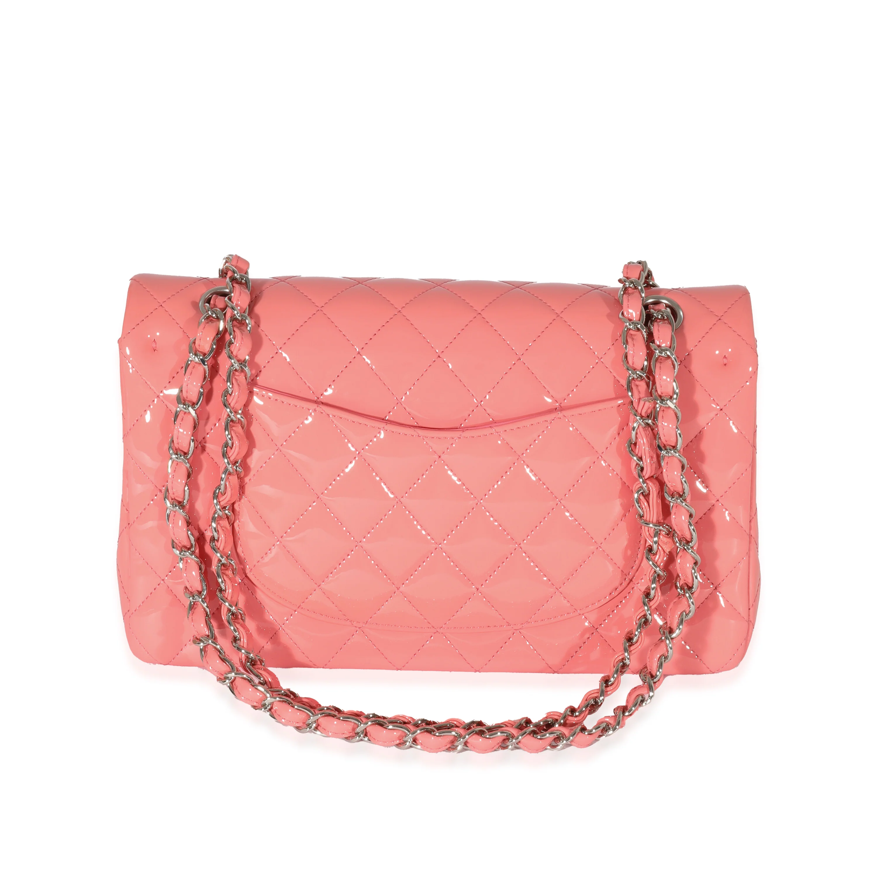 Pink Patent Medium Classic Double Flap Bag - Image 3