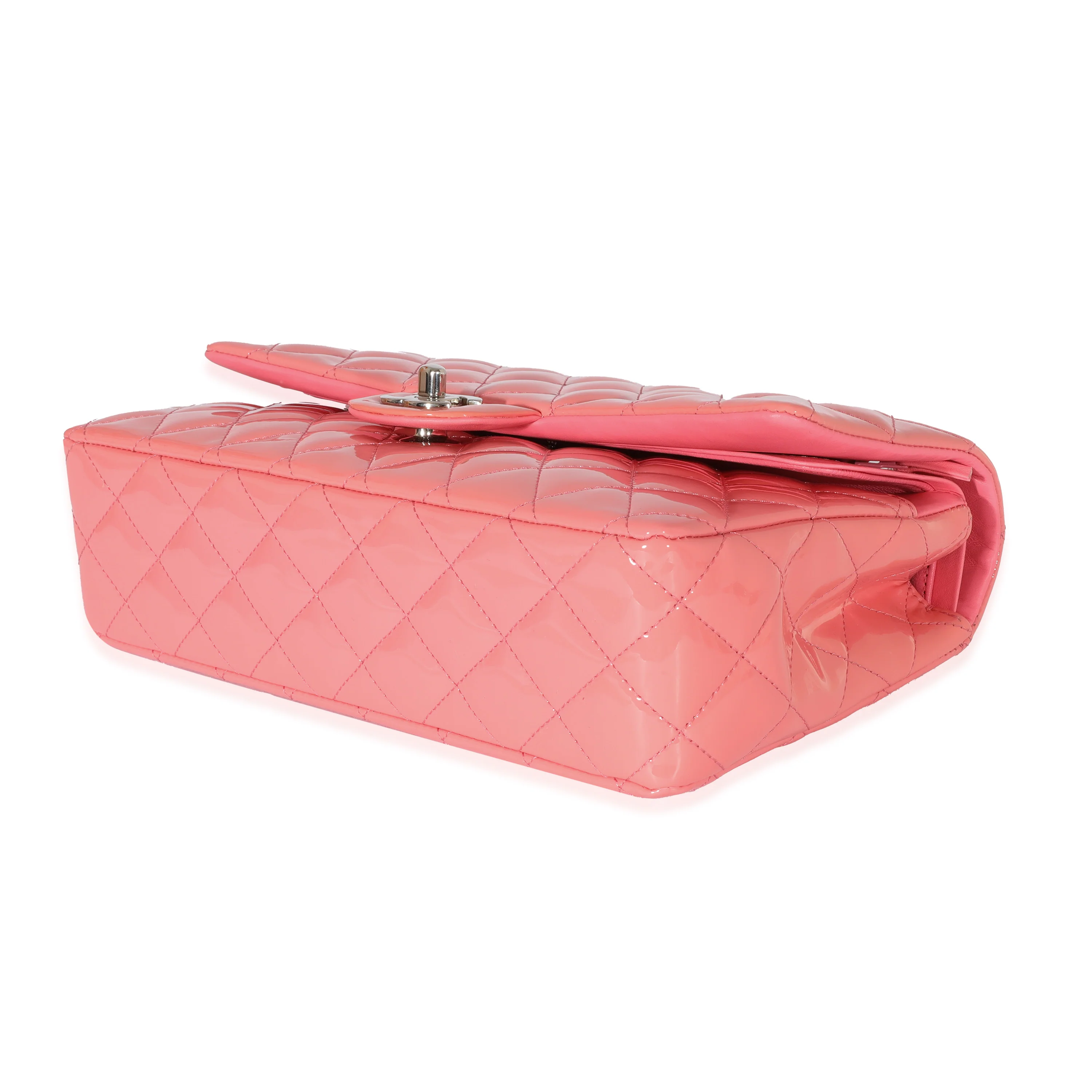 Pink Patent Medium Classic Double Flap Bag - Image 7