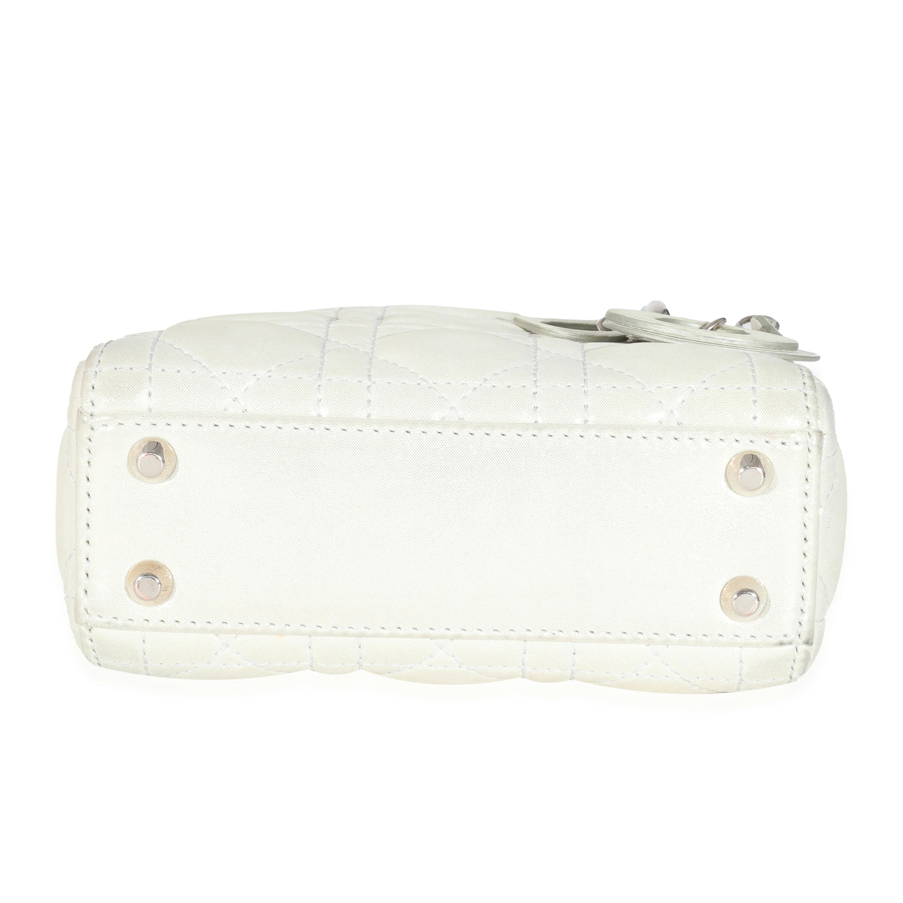 Christian Dior Metallic Pearl Nubuck Micro Lady Dior - Image 5