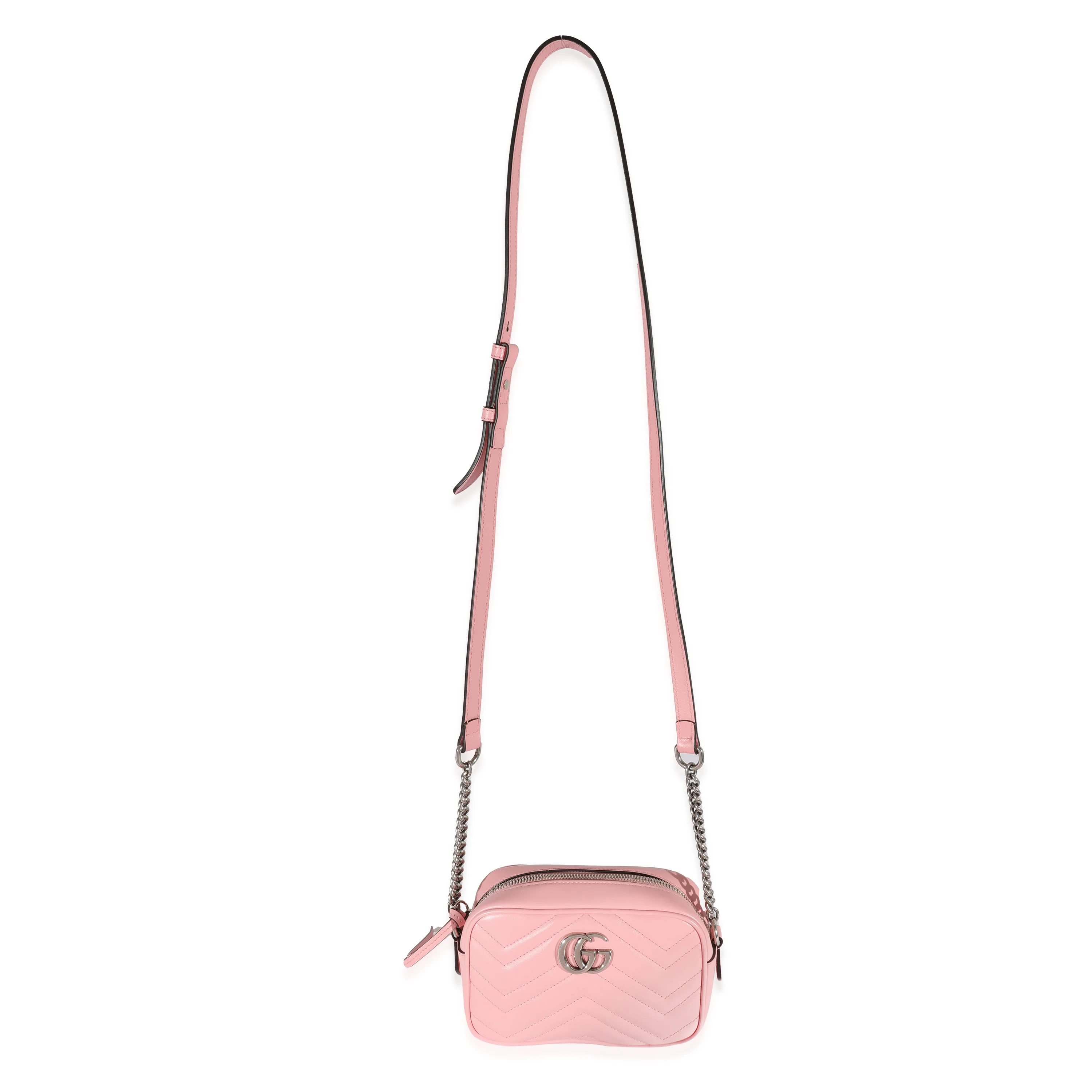 Gucci Pink Leather Mini GG Marmont Bag - Image 4