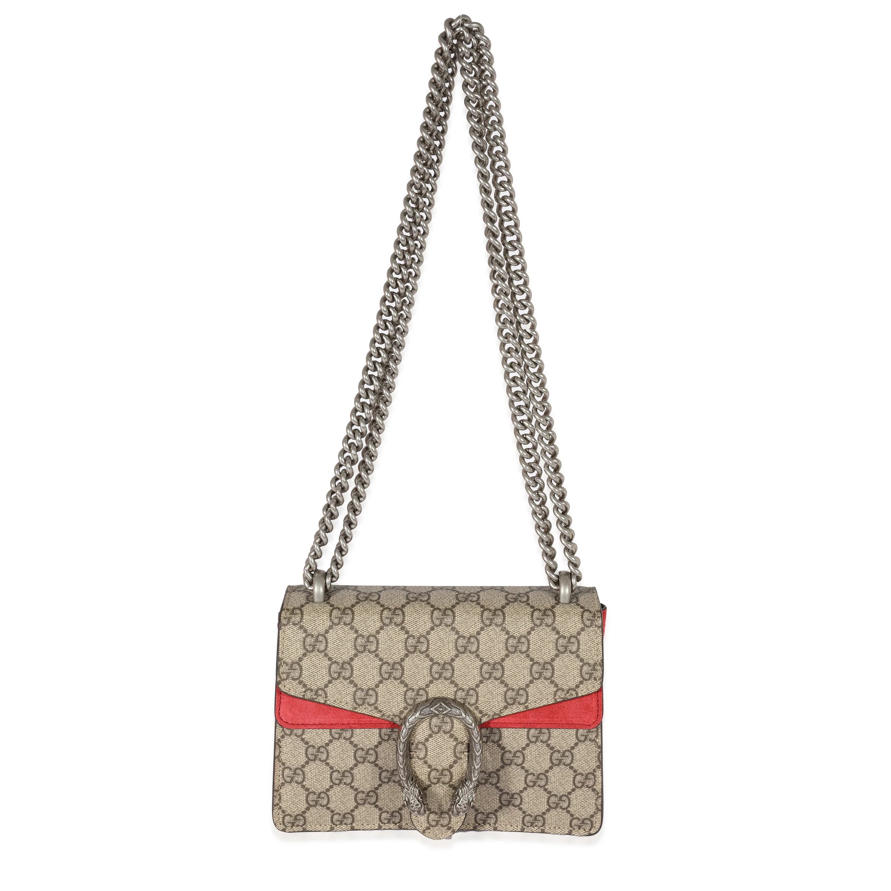 Gucci Red Suede GG Supreme Mini Dionysus - Image 4