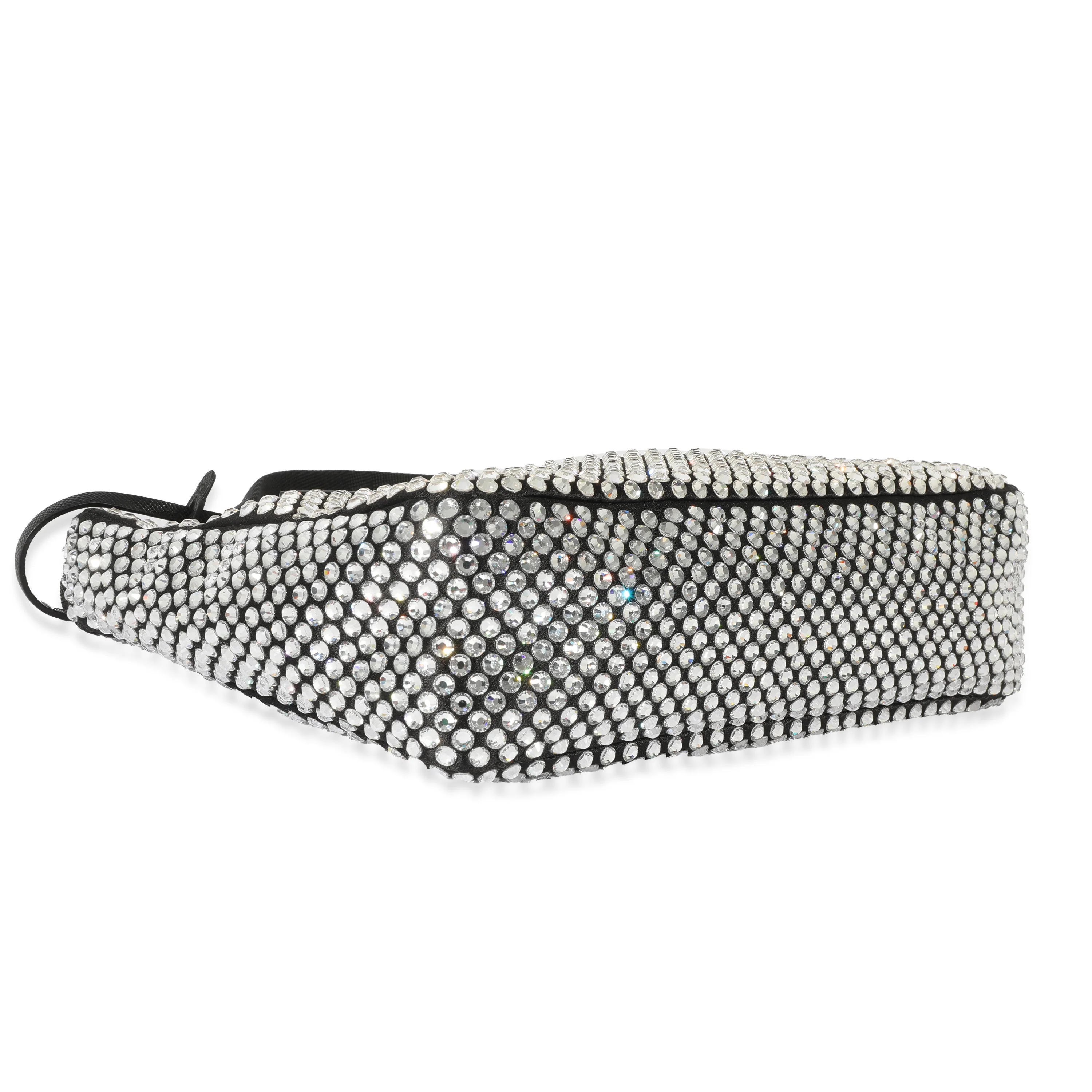 Prada Black Satin Crystal Re-Edition 2000 Mini Bag - Image 6