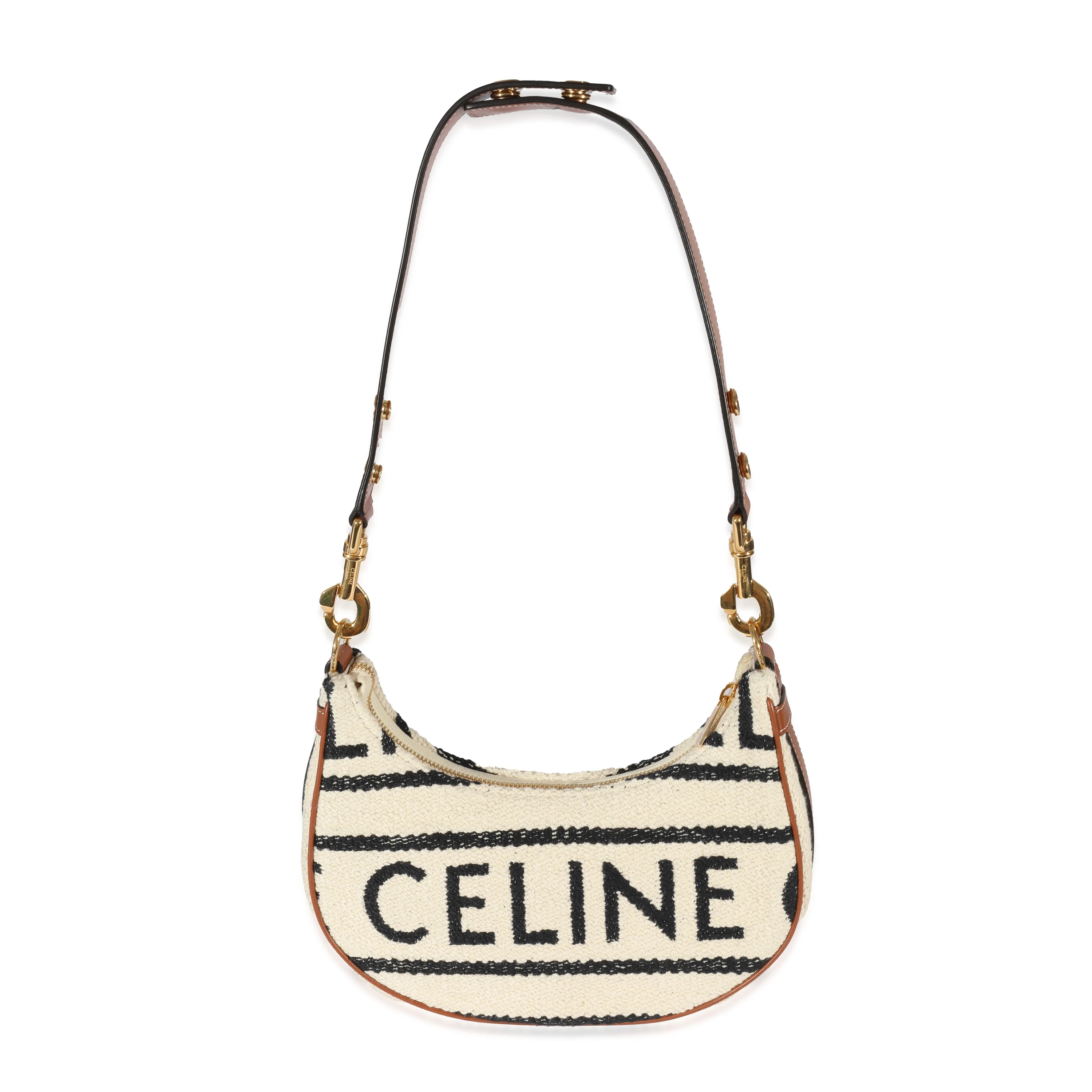 Celine Beige Textile Medium Ava Strap Bag - Image 4