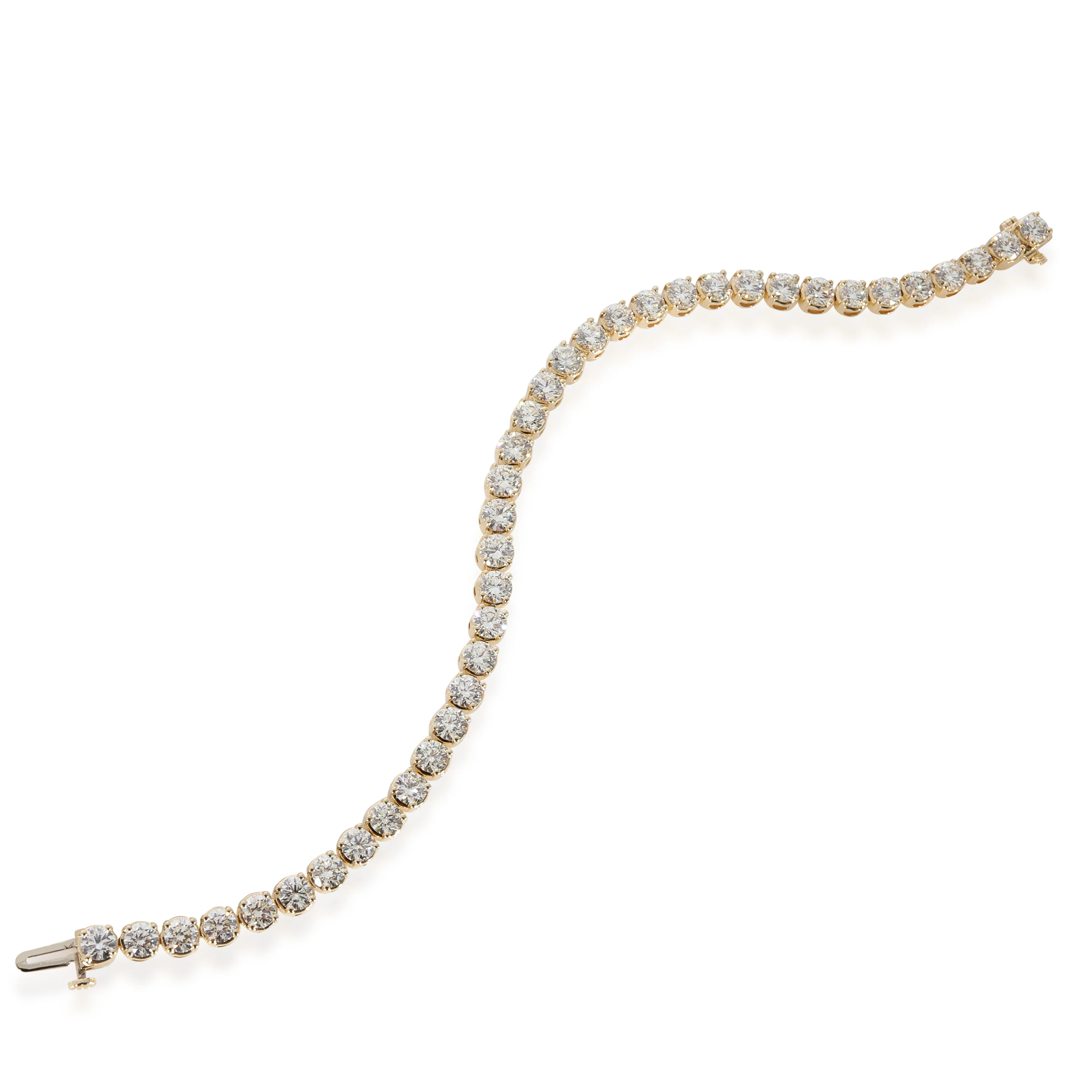 James Allen Round Diamond Tennis Bracelet in 14K Yellow Gold 10.00 CTW - Image 2