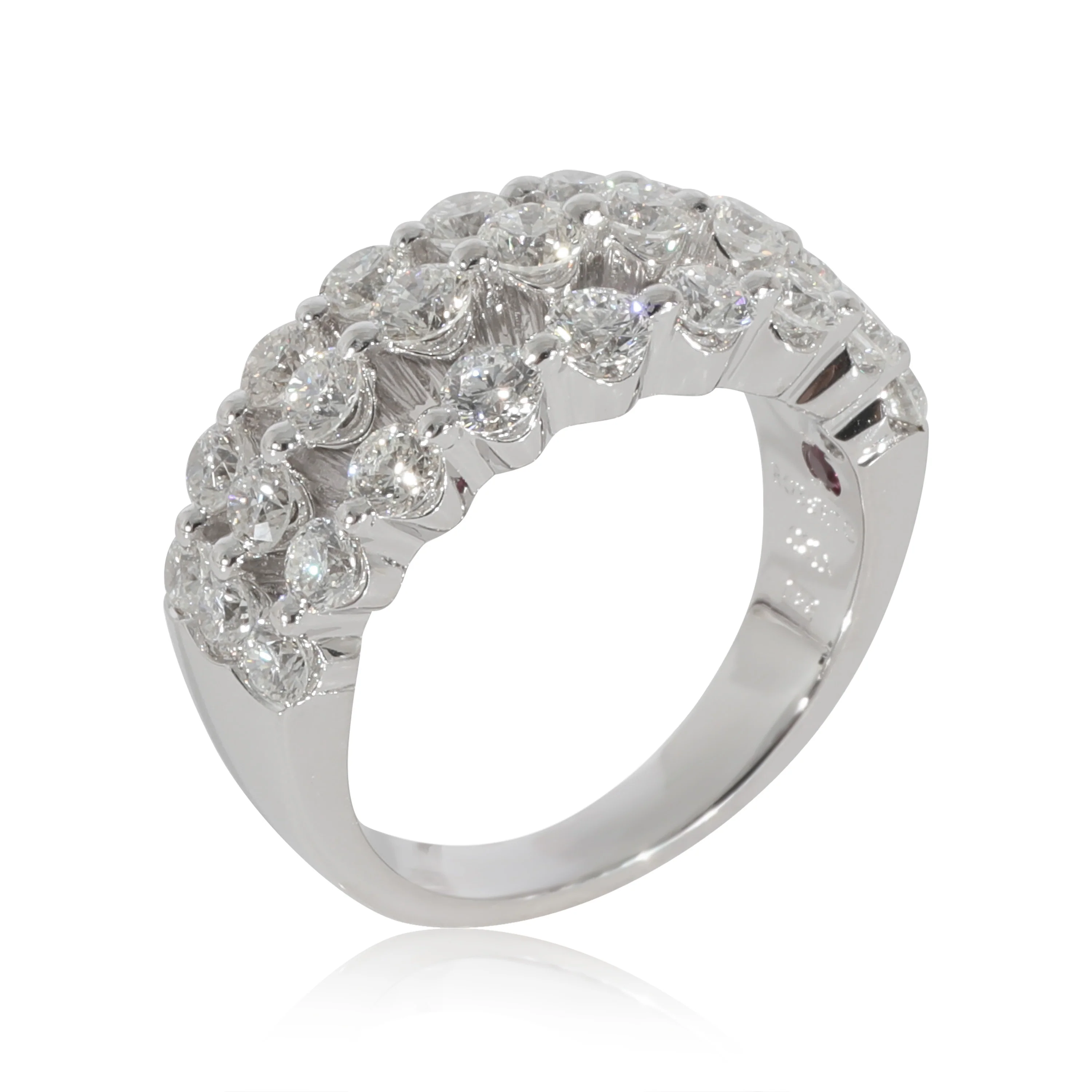 Roberto Coin 3 Row Diamond Ring in 18K White Gold 1.5 CTW - Image 3