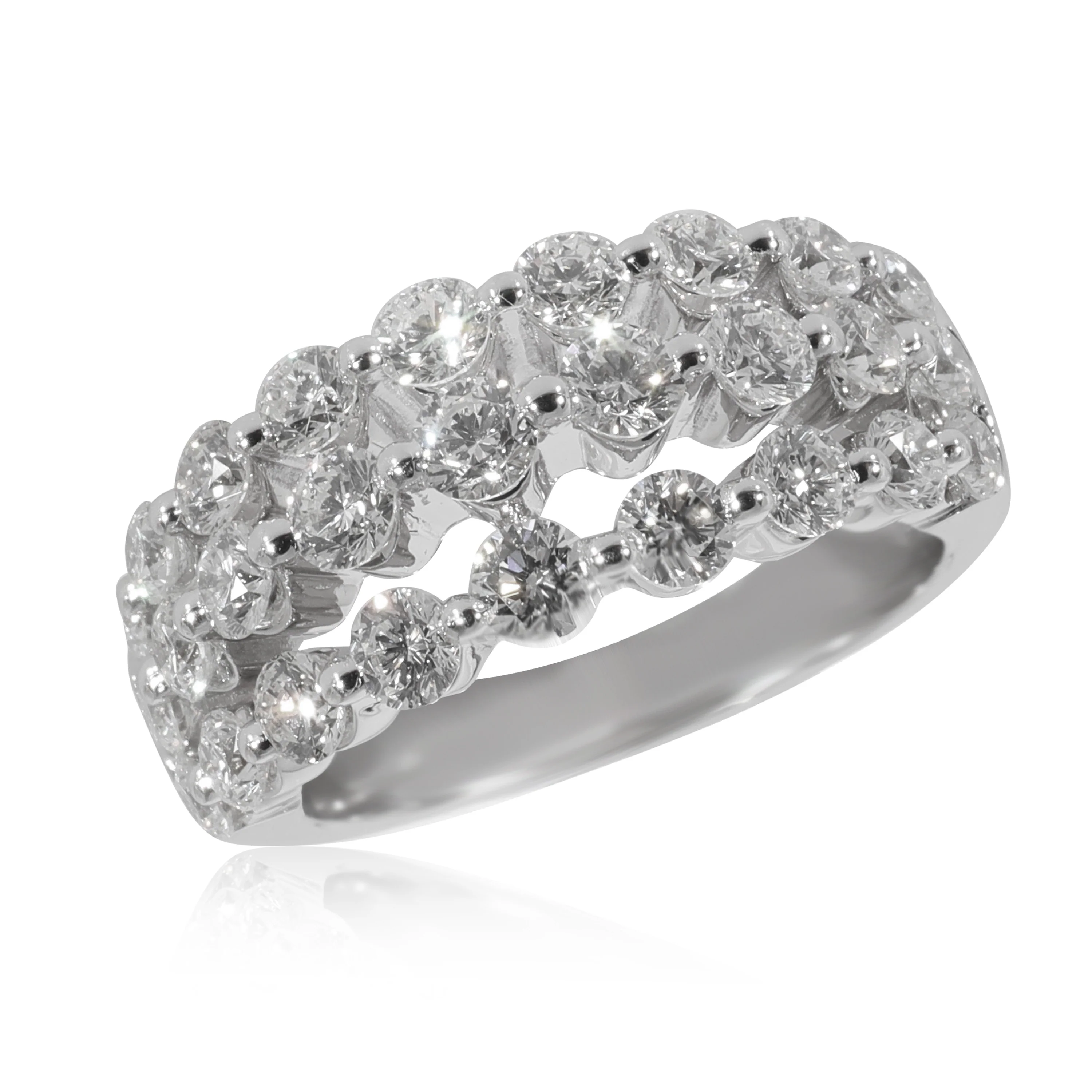 Roberto Coin 3 Row Diamond Ring in 18K White Gold 1.5 CTW - Image 5