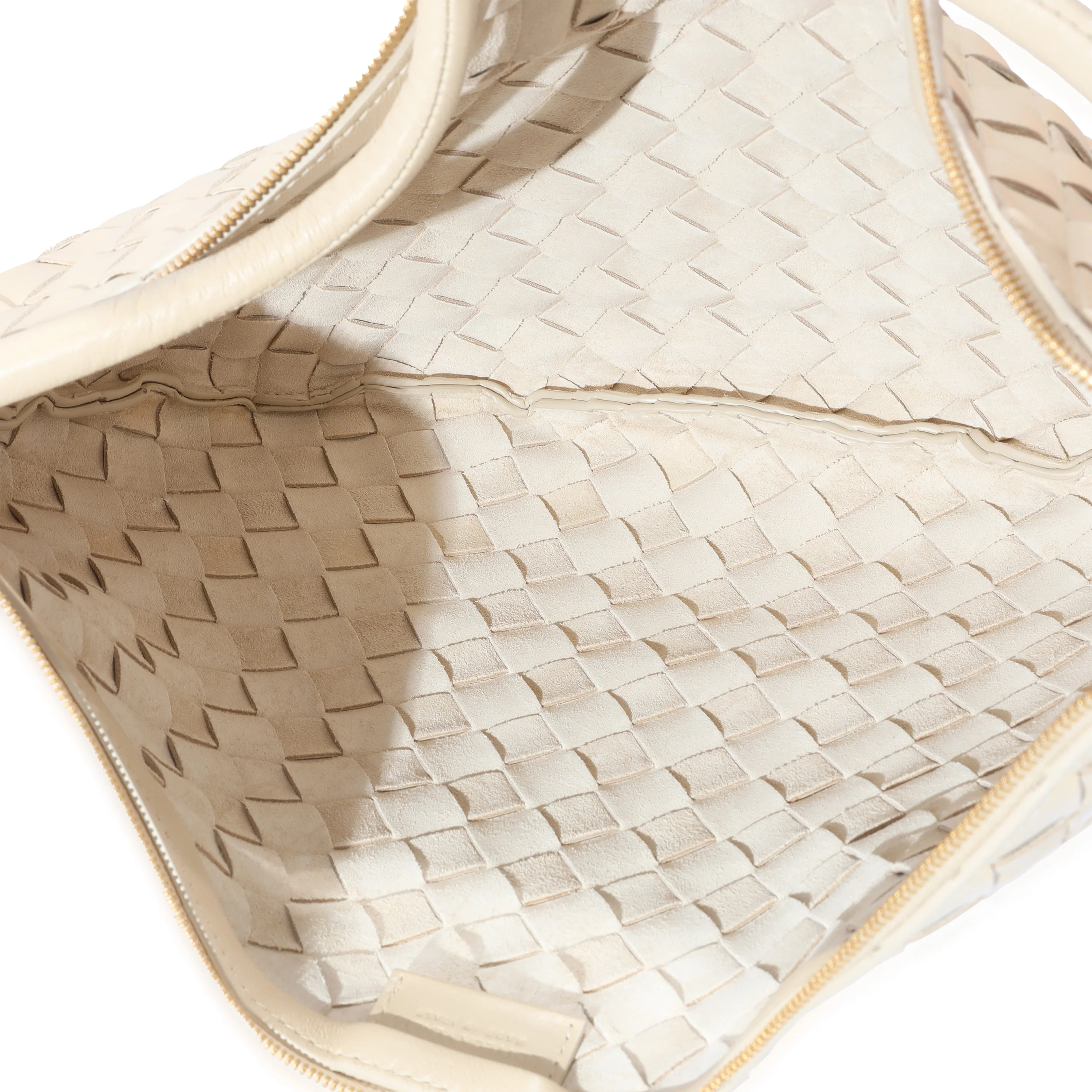 Bottega Veneta Beige Intrecciato Half Moon Bag - Image 4