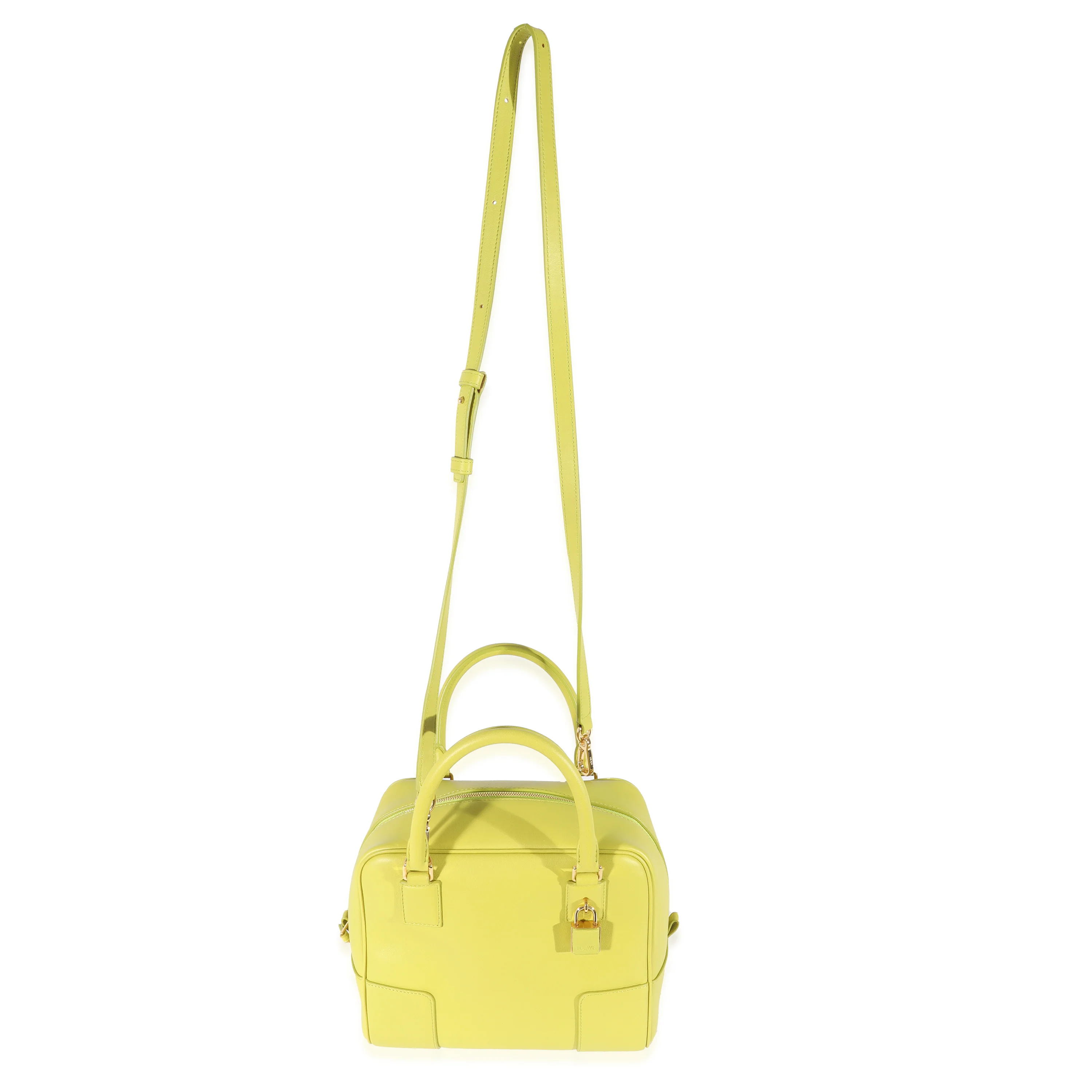 Loewe Lime Yellow Leather Square Amazona 19 - Image 8