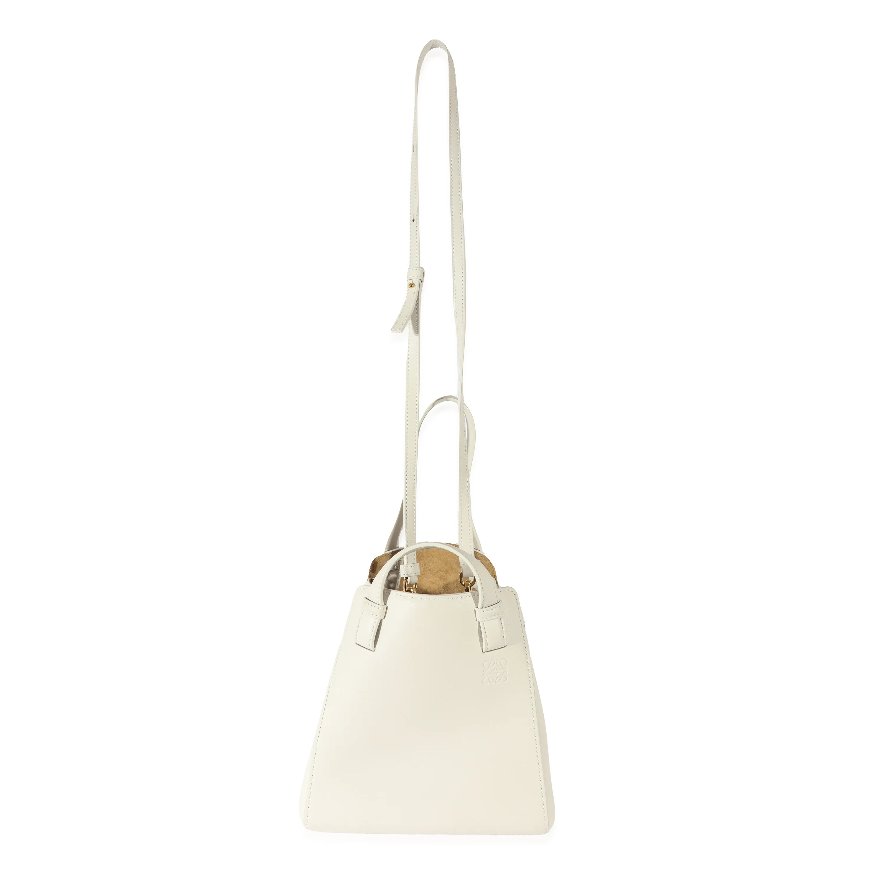 Loewe White Leather Hammock Nugget Bag - Image 4