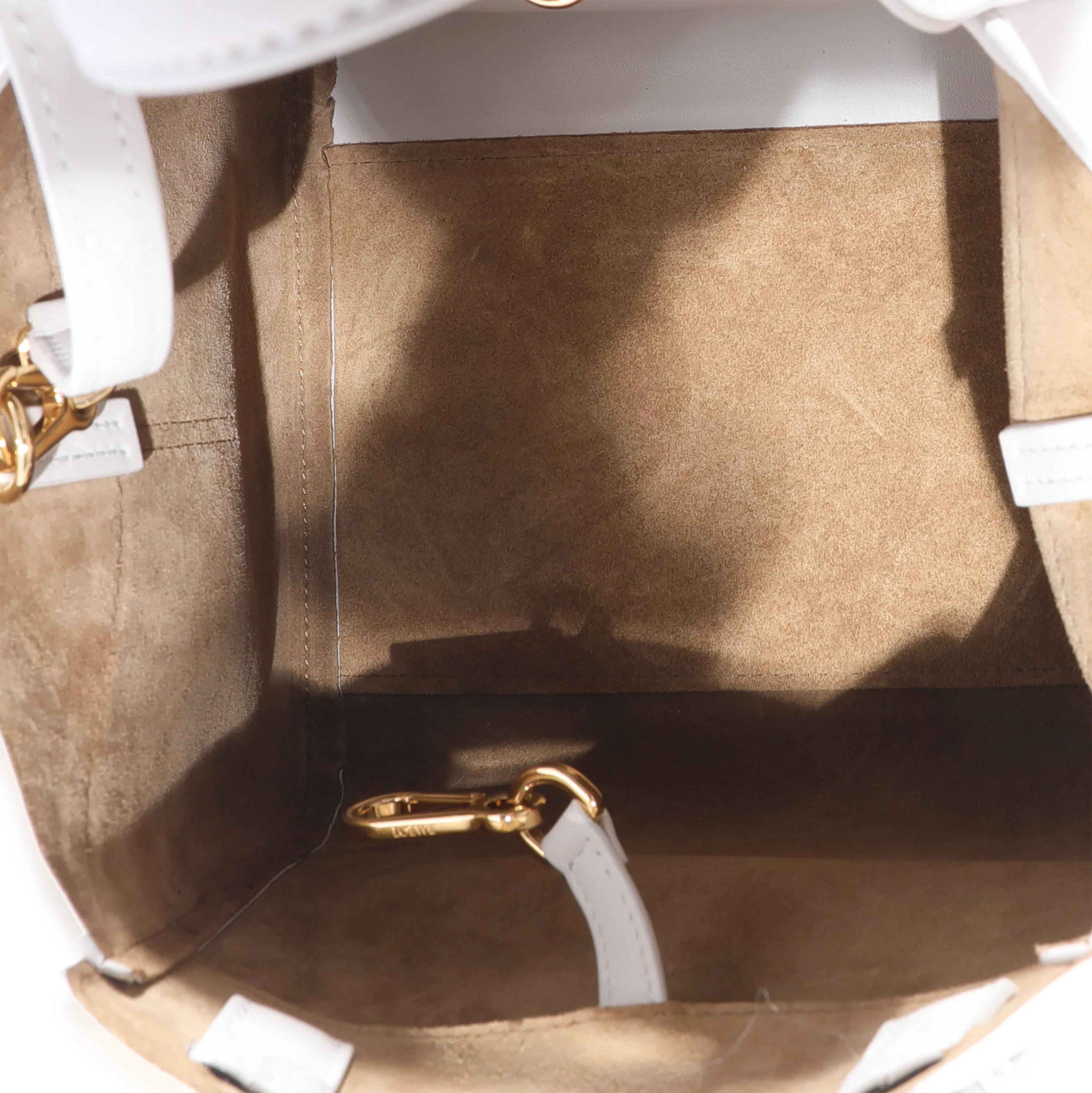 Loewe White Leather Hammock Nugget Bag - Image 5