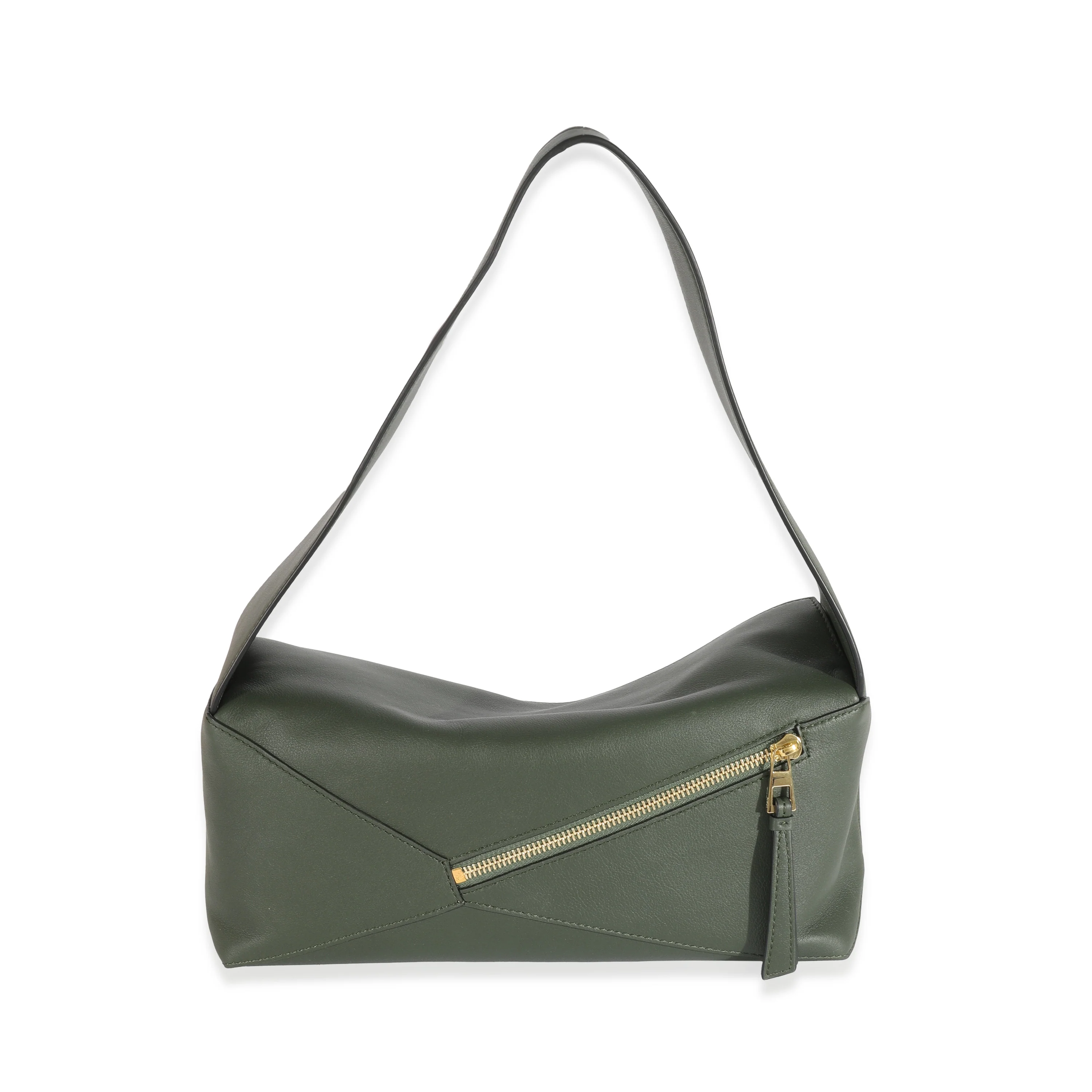 Khaki Leather Puzzle Hobo - Image 3