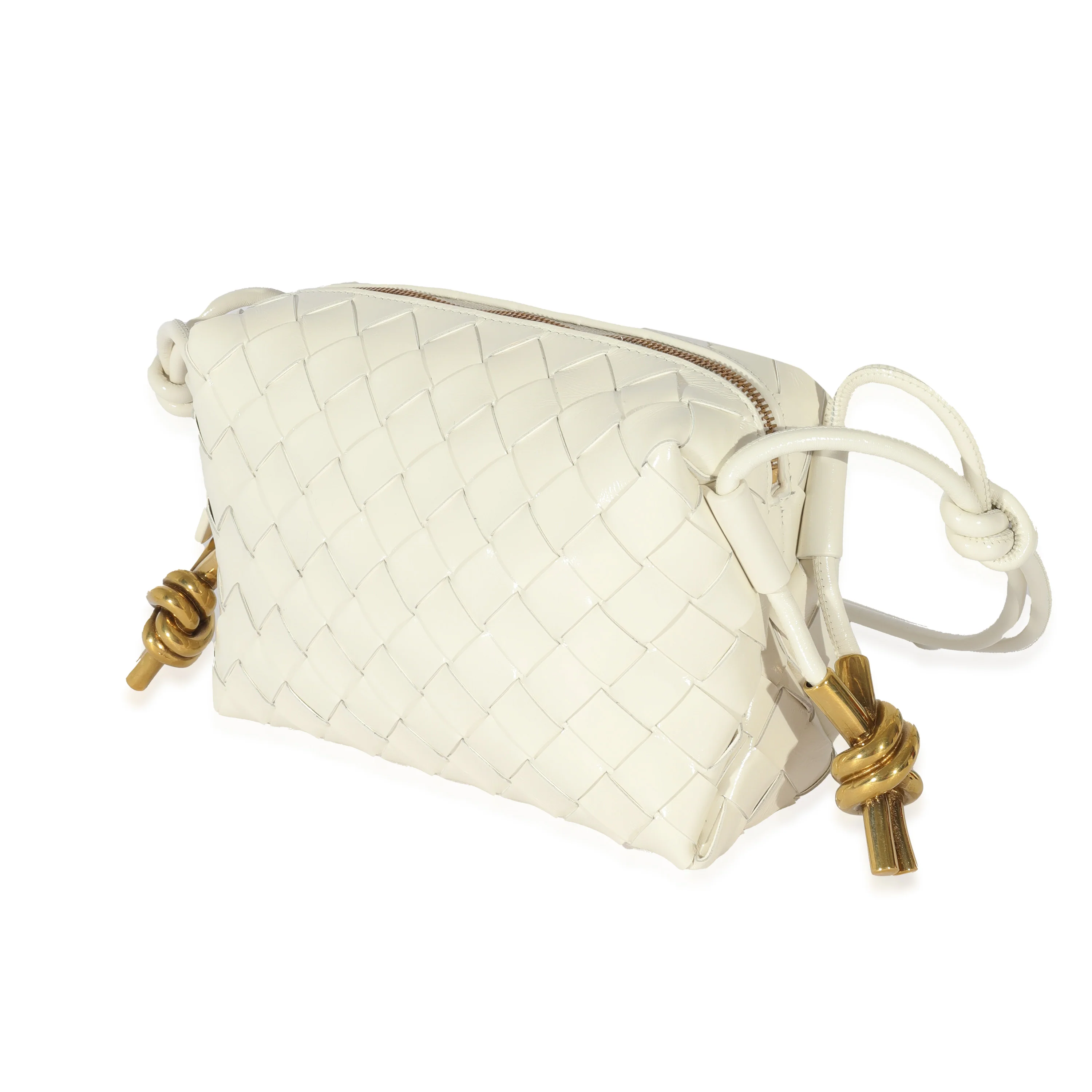 Bottega Veneta Calfskin White Intrecciato Mini Loop Bag - Image 2
