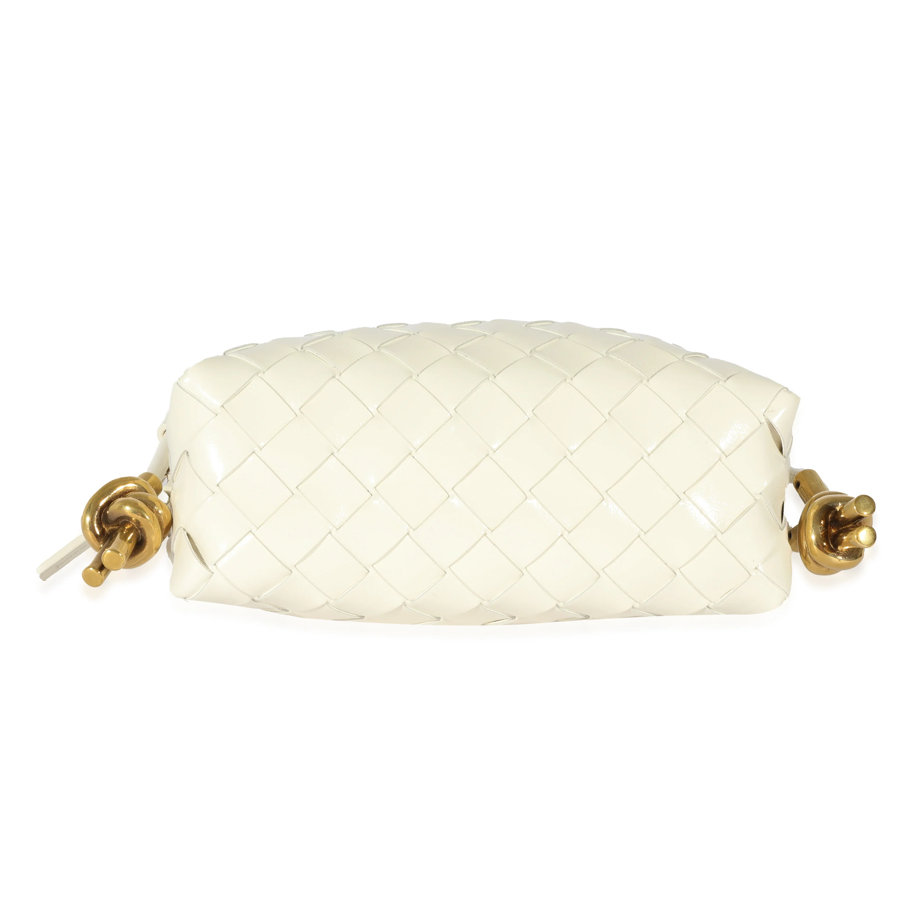 Bottega Veneta Calfskin White Intrecciato Mini Loop Bag - Image 4