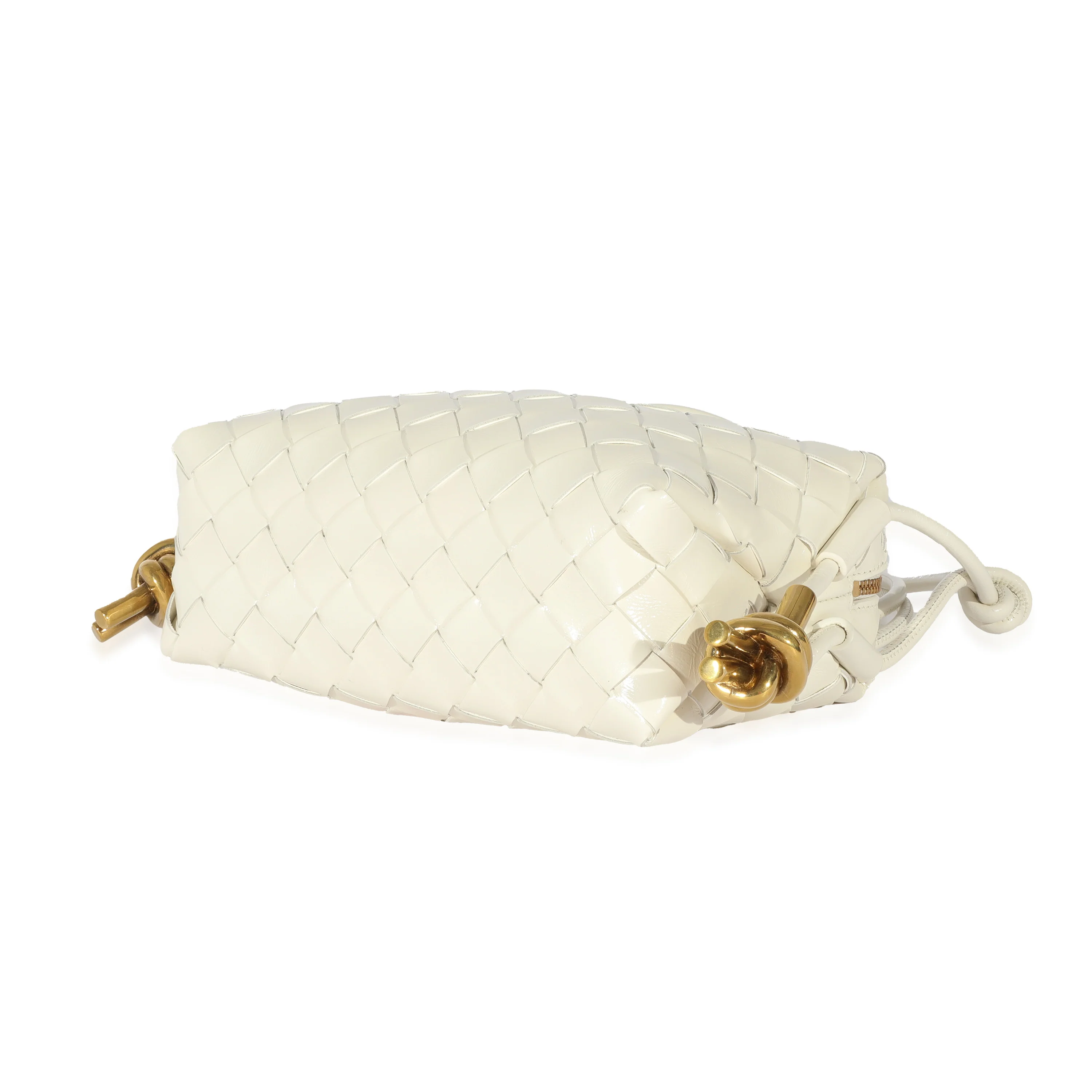 Bottega Veneta Calfskin White Intrecciato Mini Loop Bag - Image 6