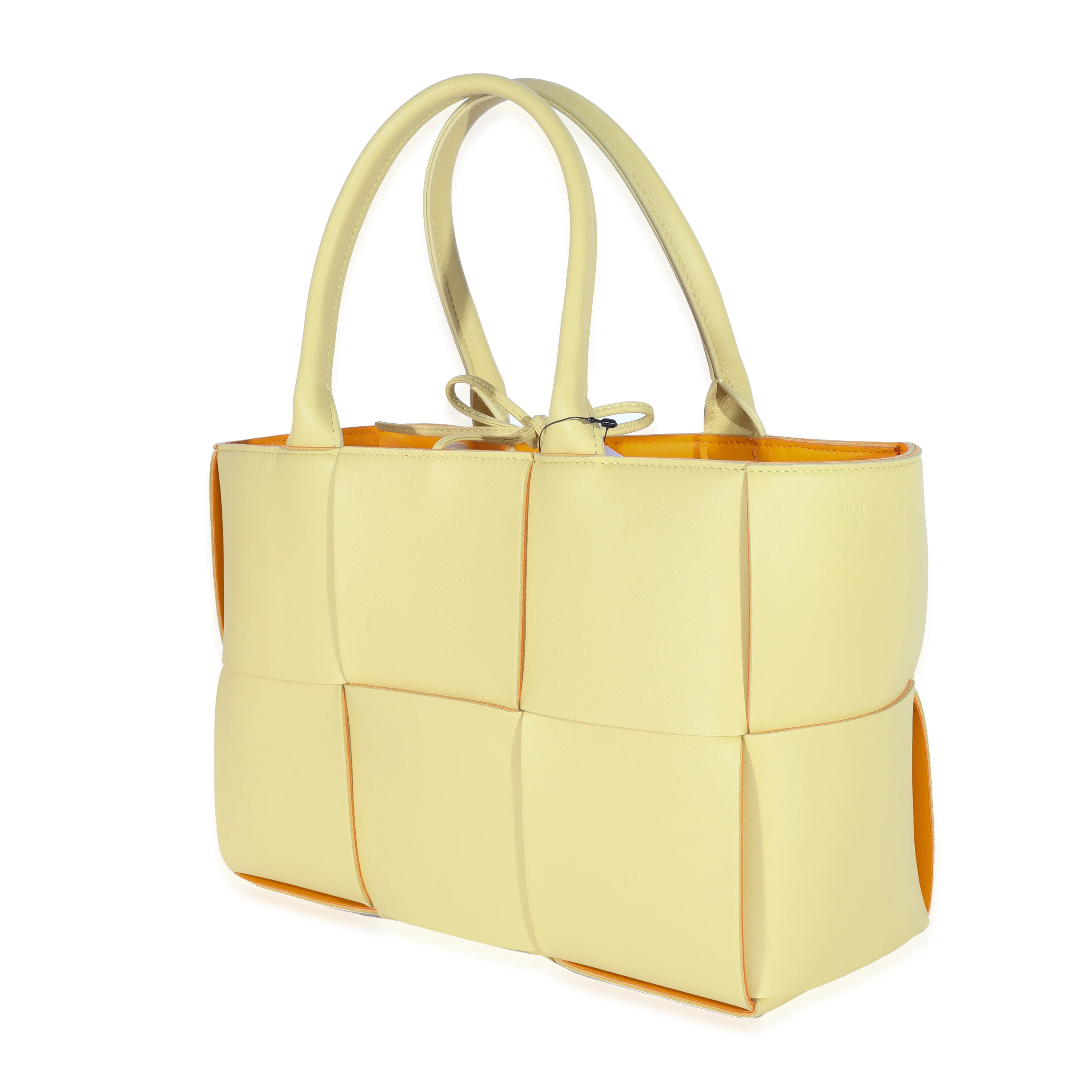 Bottega Veneta Butter & Tangerine Intrecciato Napa Lambskin Small Arco Tote - Image 2