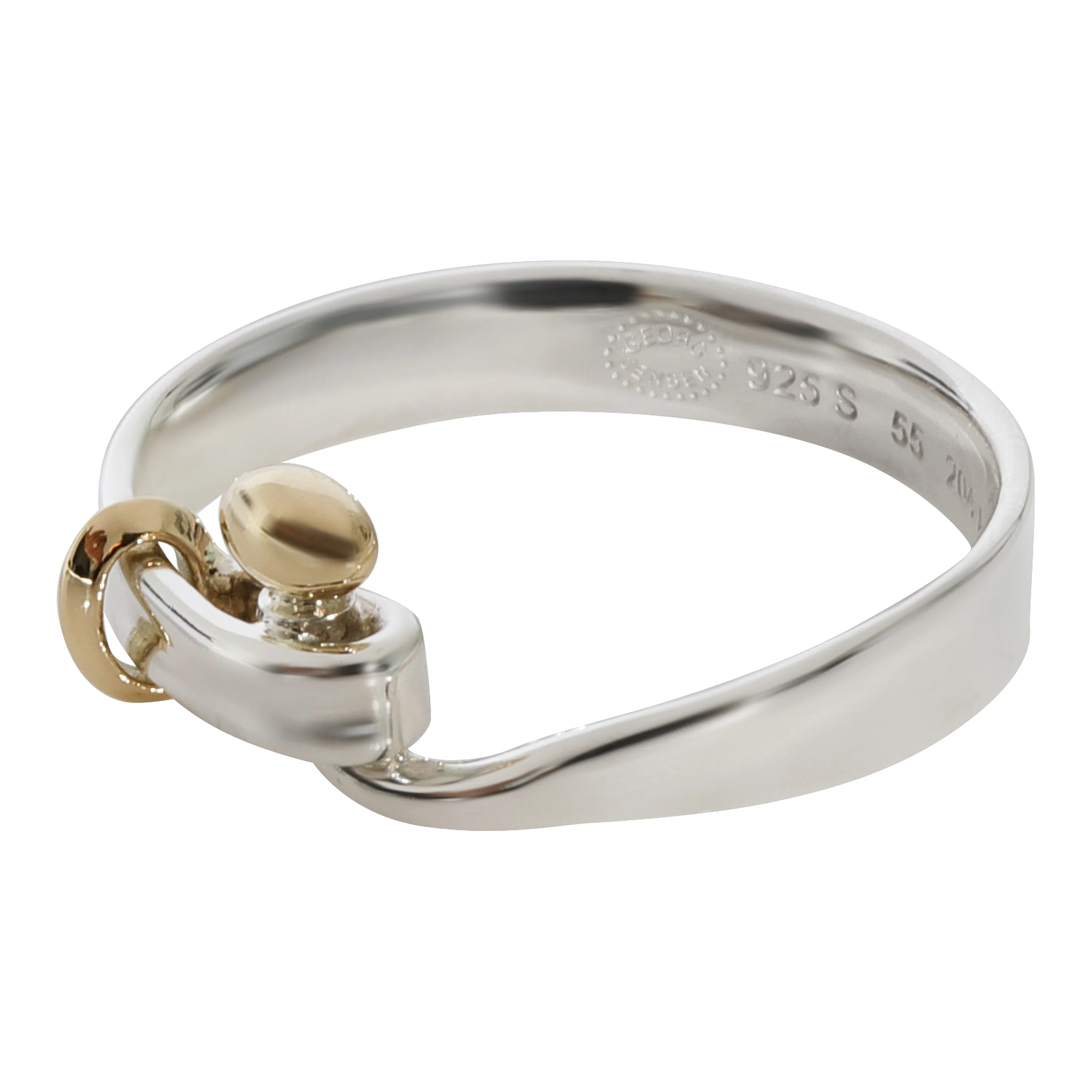 Georg Jensen Hook Ring in 18k Yellow Gold/Sterling Silver - Image 2