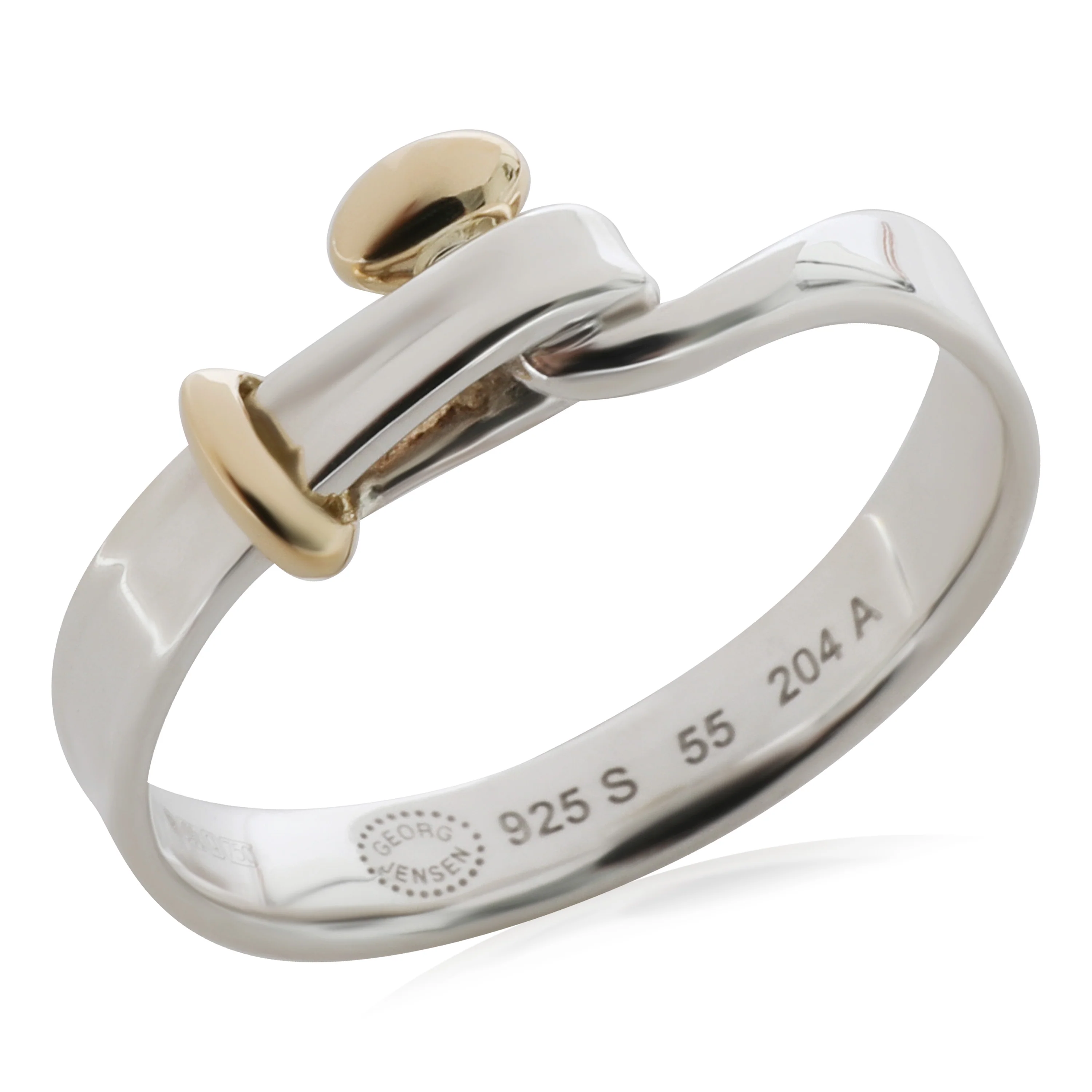 Georg Jensen Hook Ring in 18k Yellow Gold/Sterling Silver - Image 4