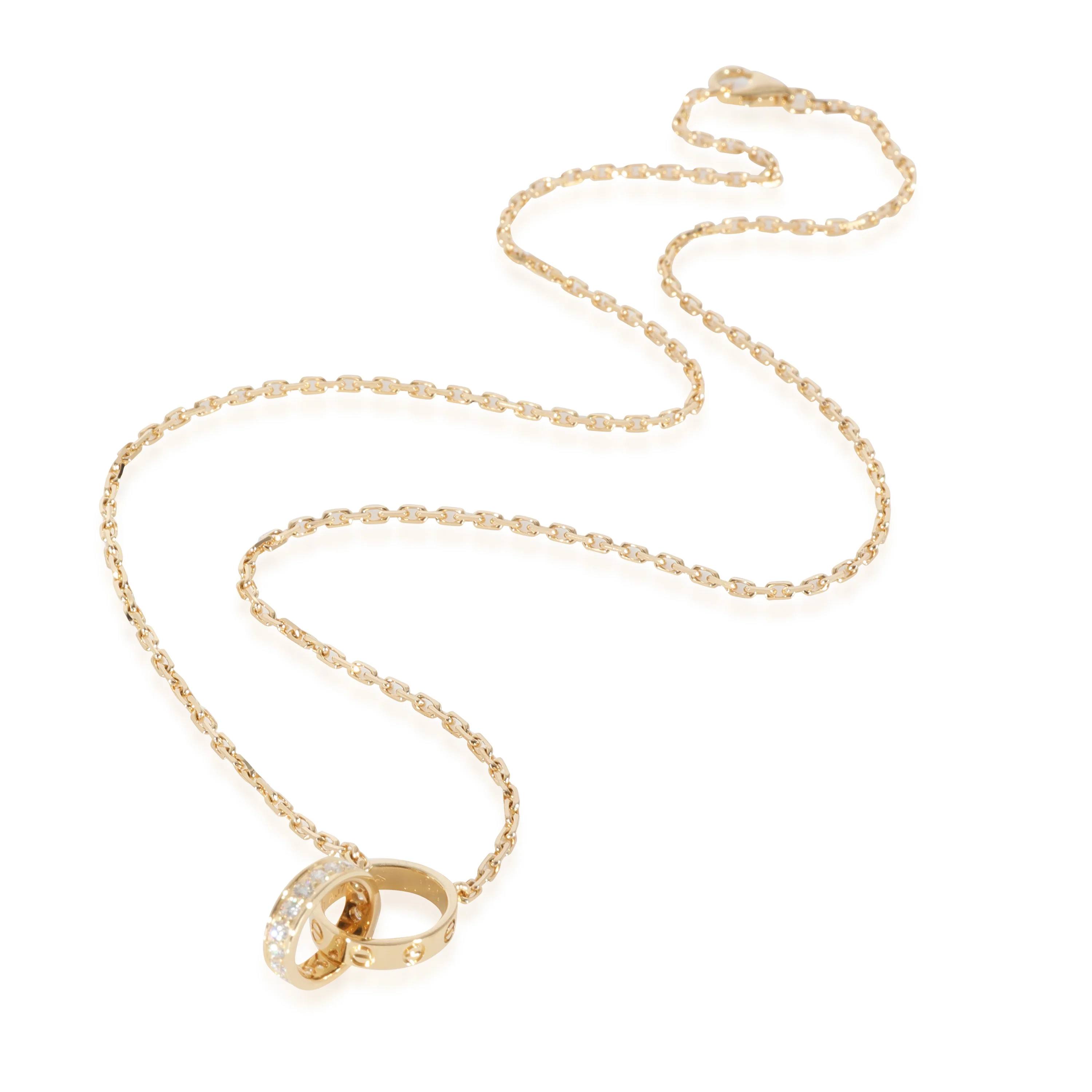 Cartier Interlocking Circle Love Necklace With Diamonds 0.22 CTW - Image 2