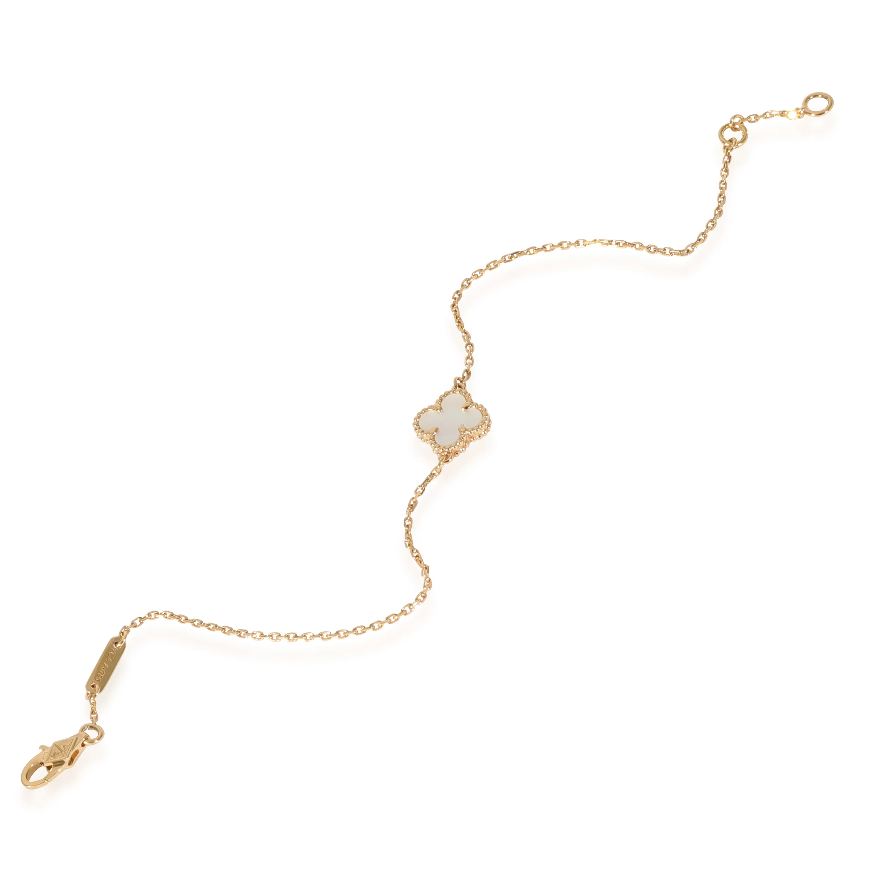 Van Cleef & Arpels Sweet Alhambra Mother Of Pearl Bracelet in 18k Yellow Gold - Image 2
