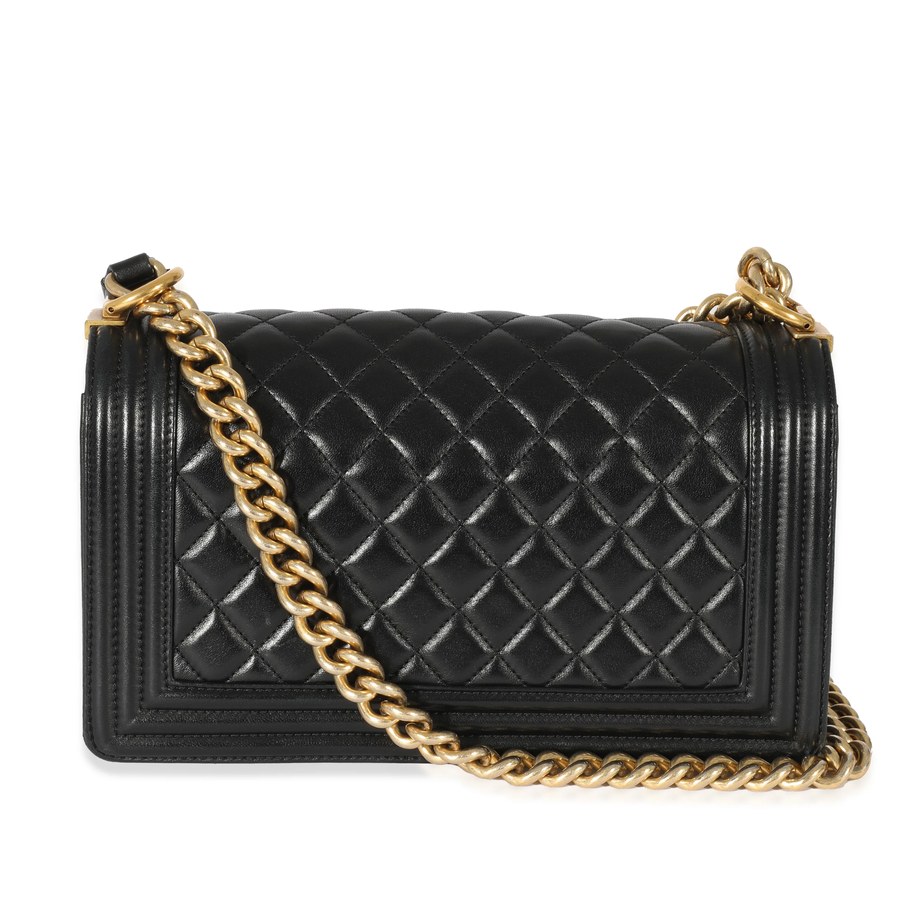 Chanel Black Lambskin Medium Boy Bag - Image 3