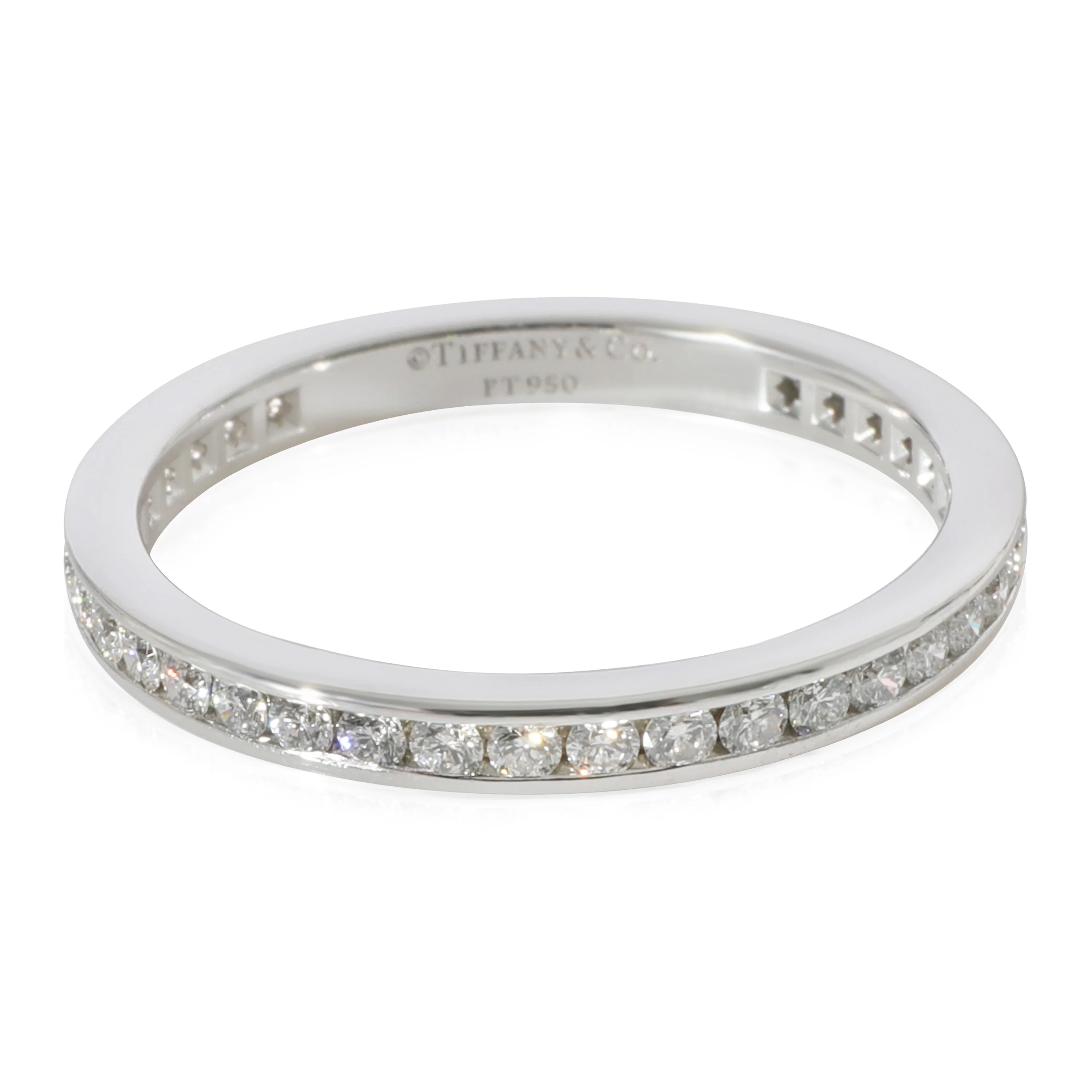 Tiffany & Co. 2mm Channel Set Eternity Band in Platinum 0.42 Ctw - Image 2