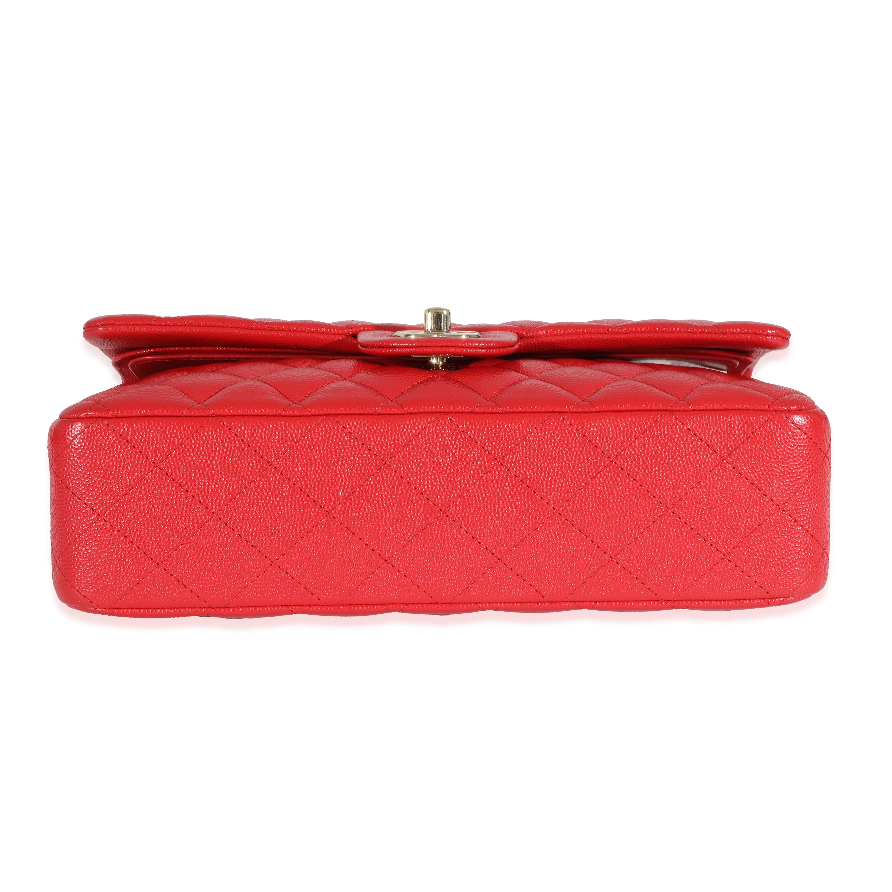 Chanel 21S Red Caviar Medium Classic Double Flap - Image 5