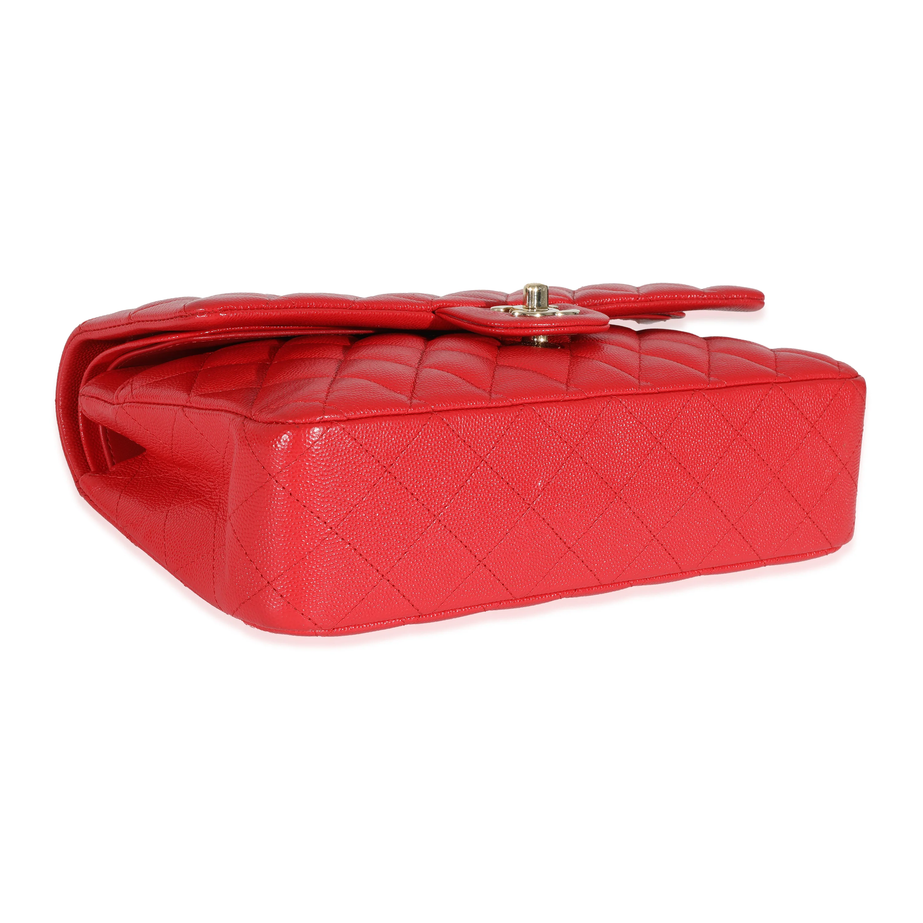 Chanel 21S Red Caviar Medium Classic Double Flap - Image 6