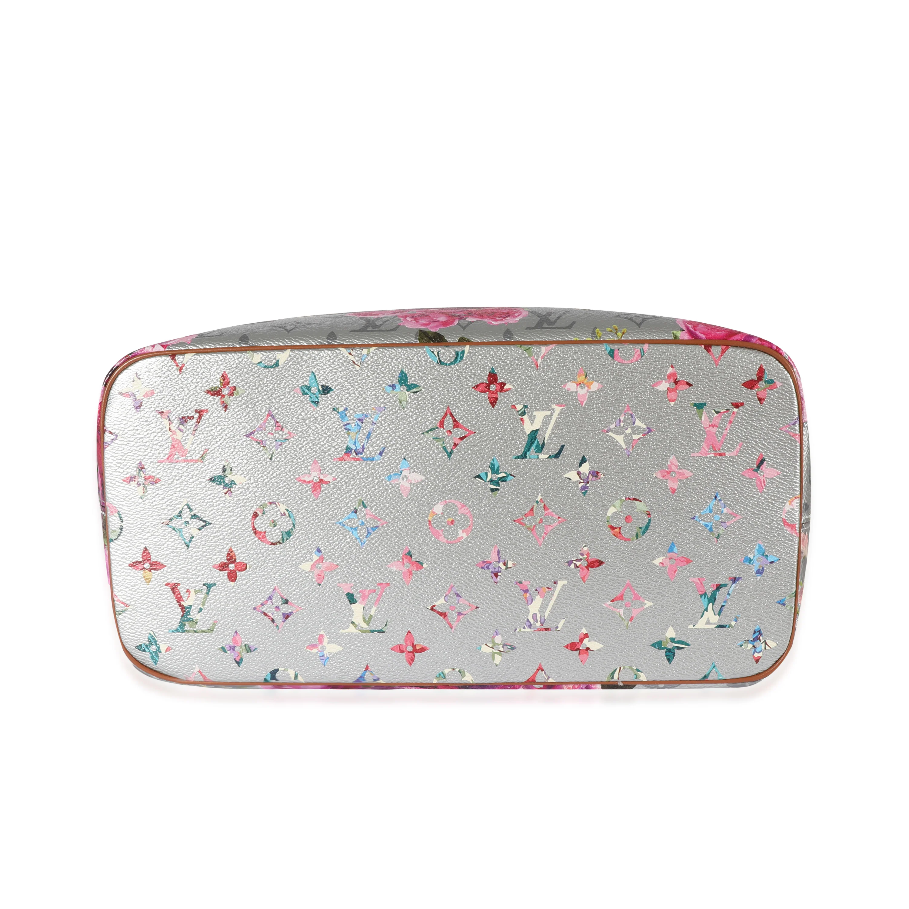 Grey Pink Metallic Monogram Garden Neverfull MM - Image 5