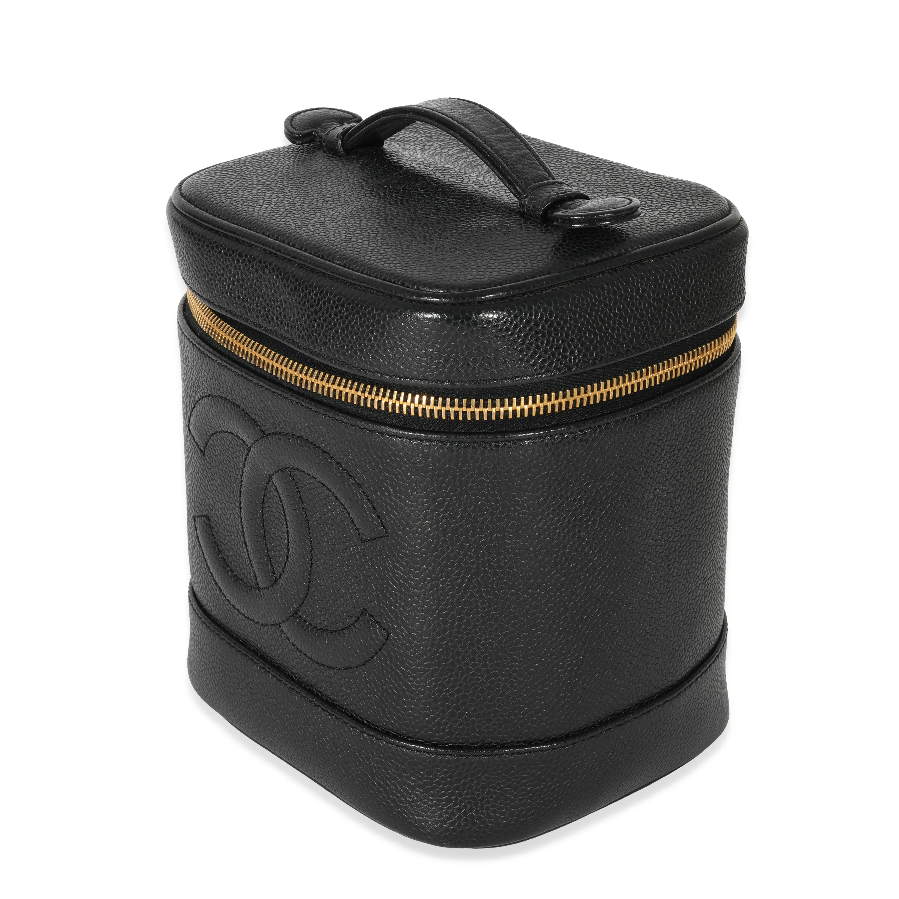 Chanel Vintage Black Caviar CC Vanity Case - Image 2