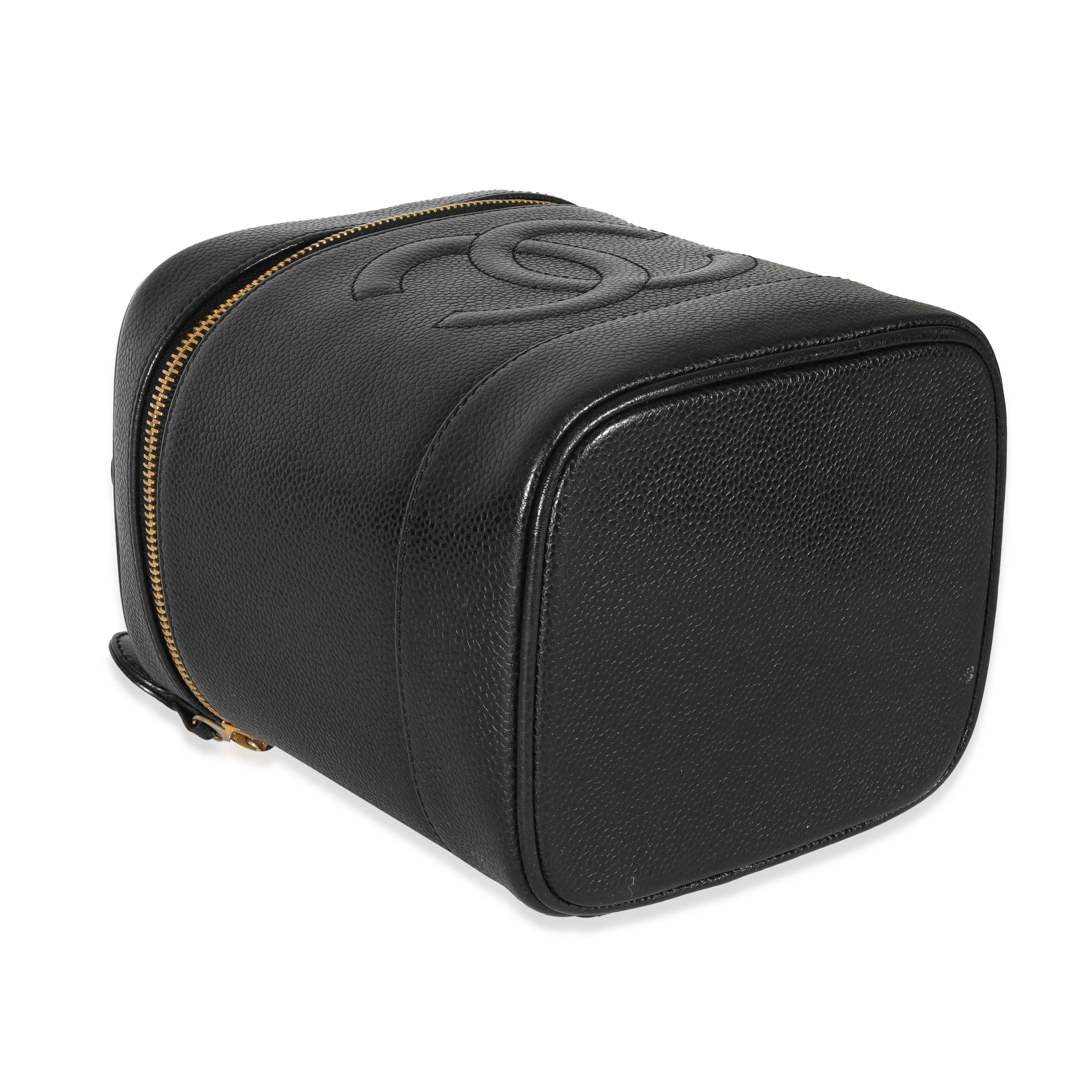 Chanel Vintage Black Caviar CC Vanity Case - Image 6