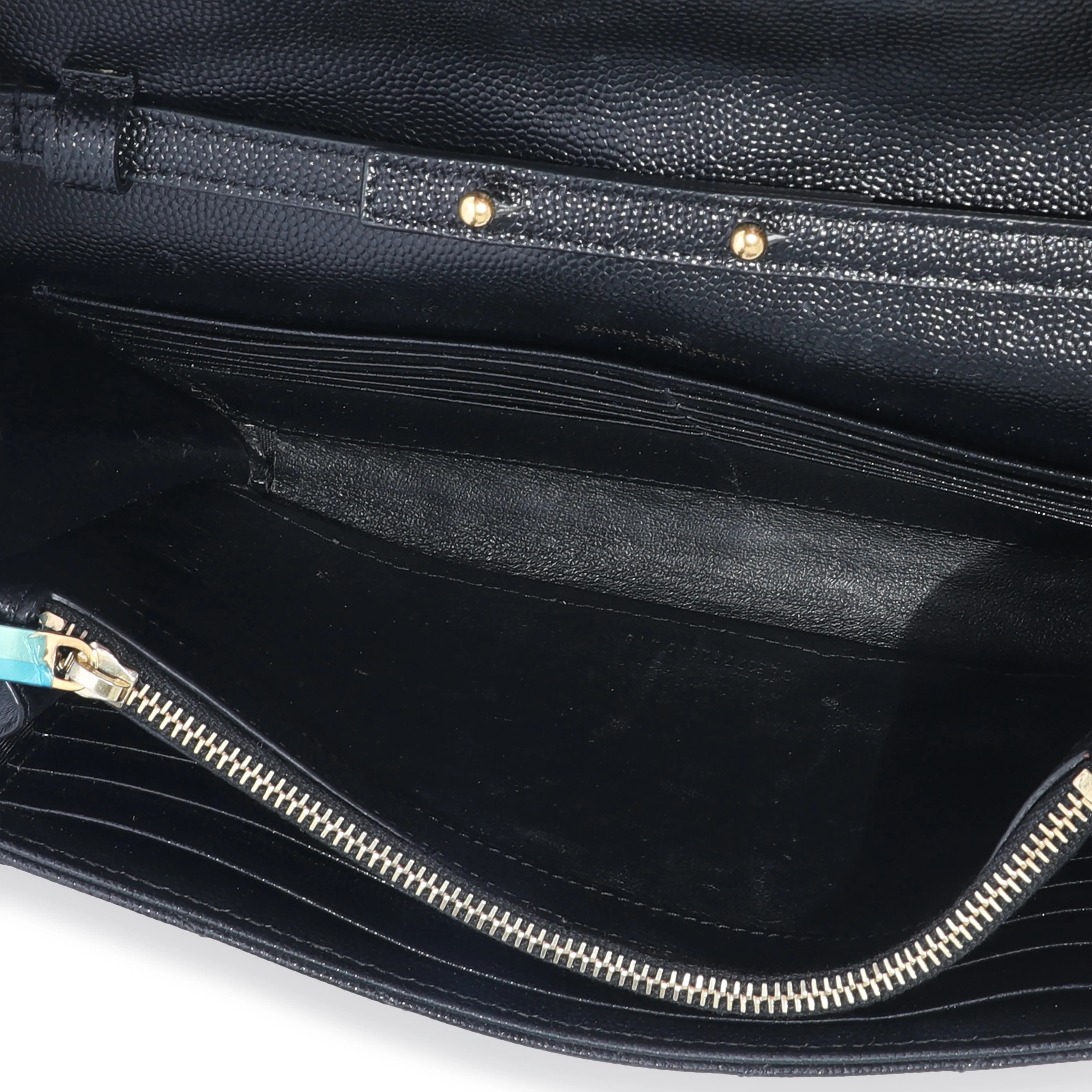 Saint Laurent Black Monogram Quilted Cassandre Chain Wallet - Image 8