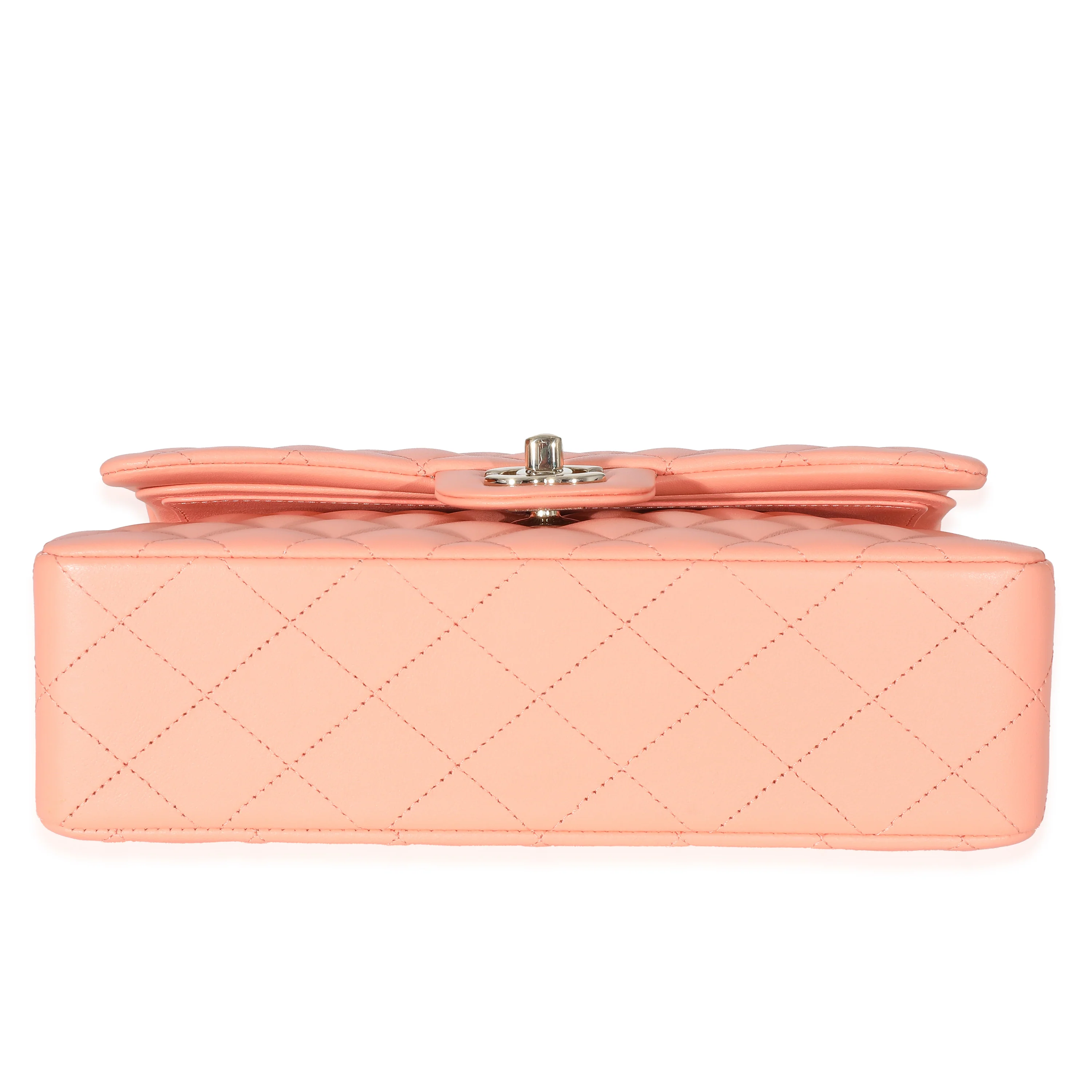 Chanel 23C Light Orange Leather Small Classic Double Flap - Image 5