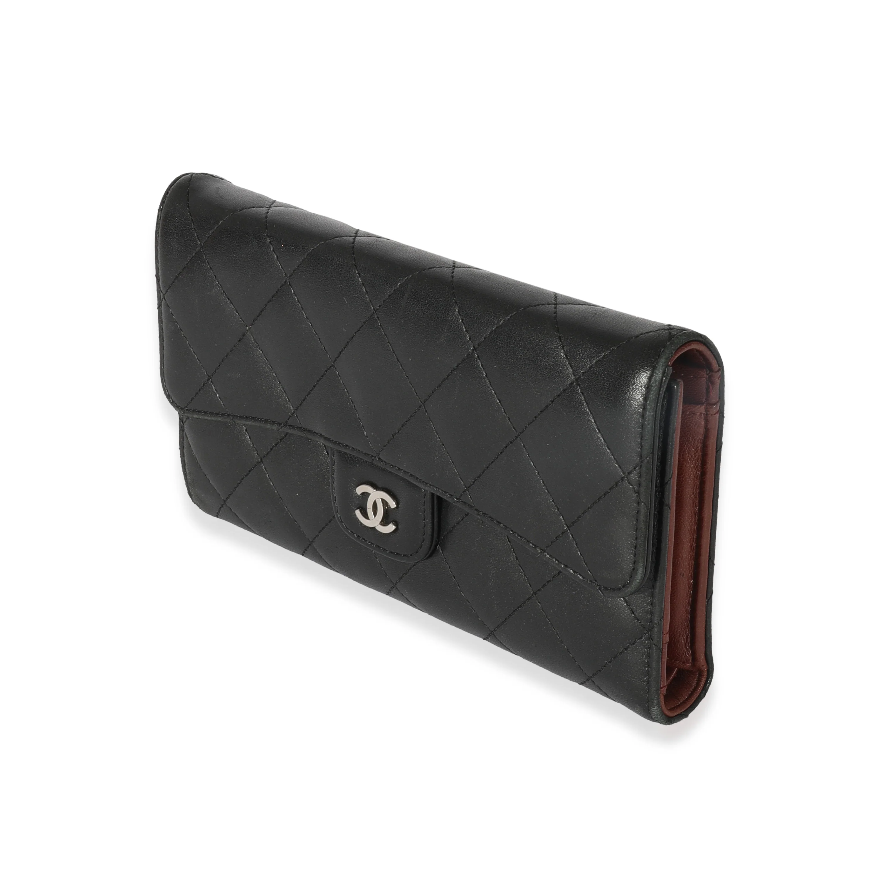 Chanel Black Lambskin Classic Long Wallet - Image 2
