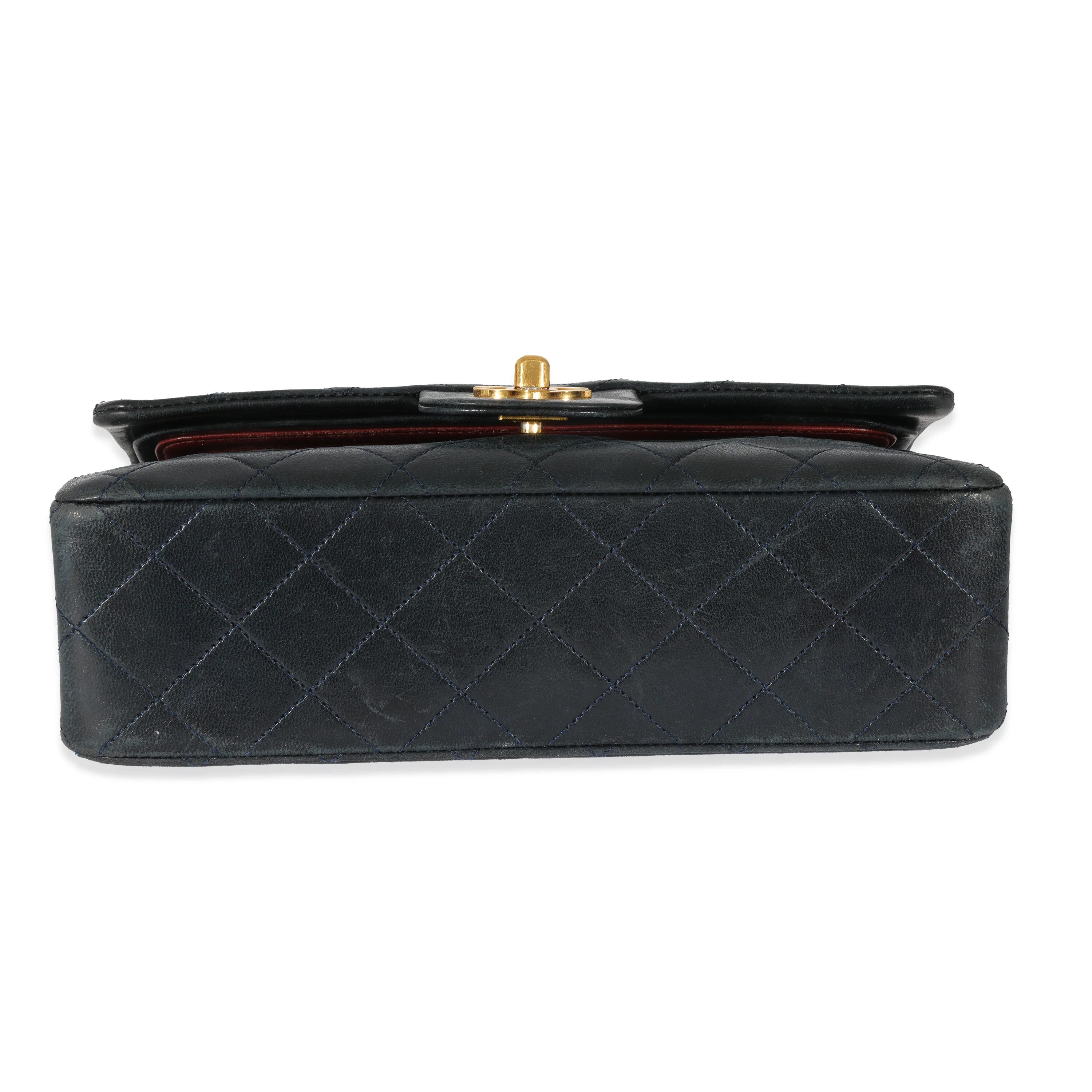 Navy Quilted Lambskin Small Classic Double Flap Bag - Image 5