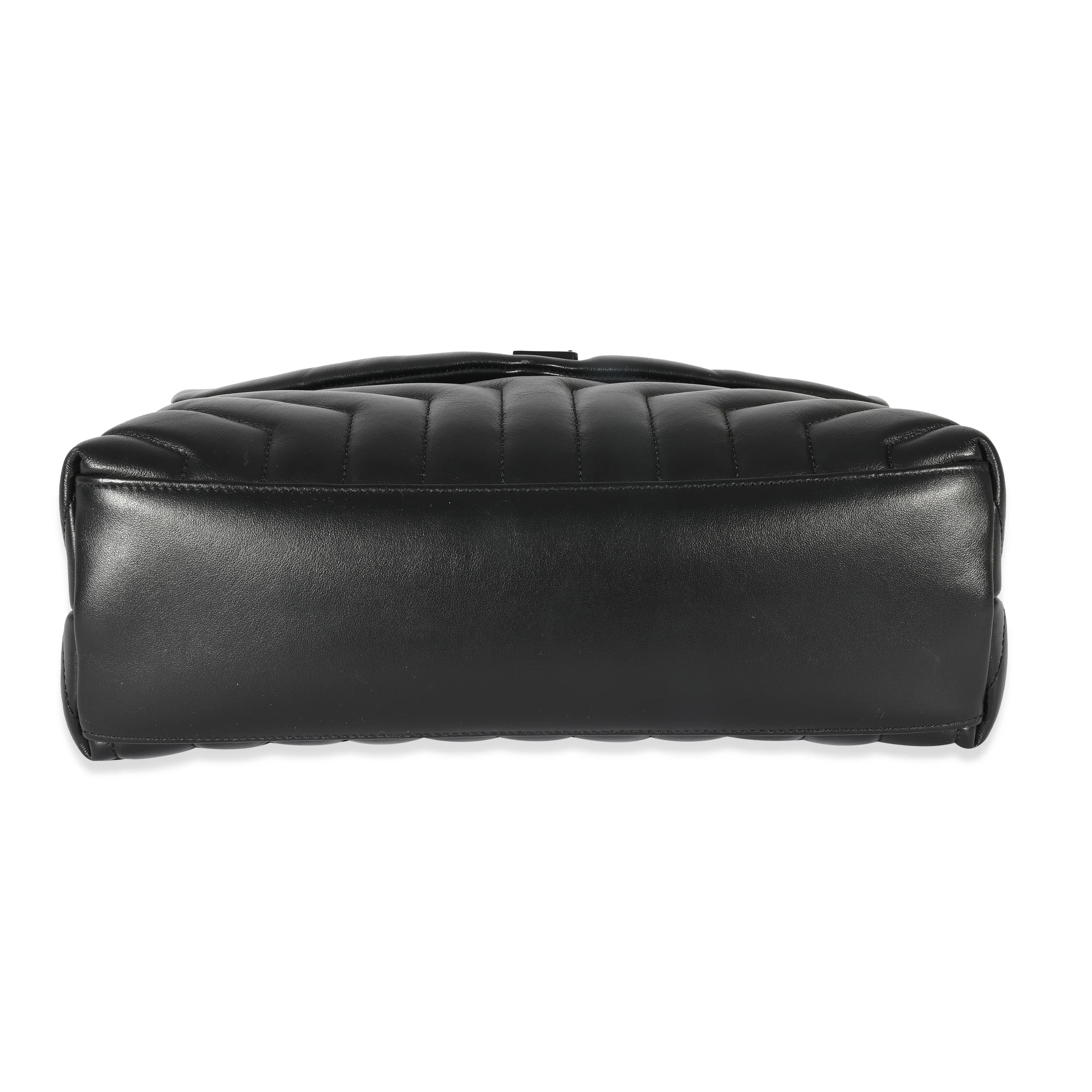 Saint Laurent Black Matelassé Leather Medium Loulou Bag - Image 5
