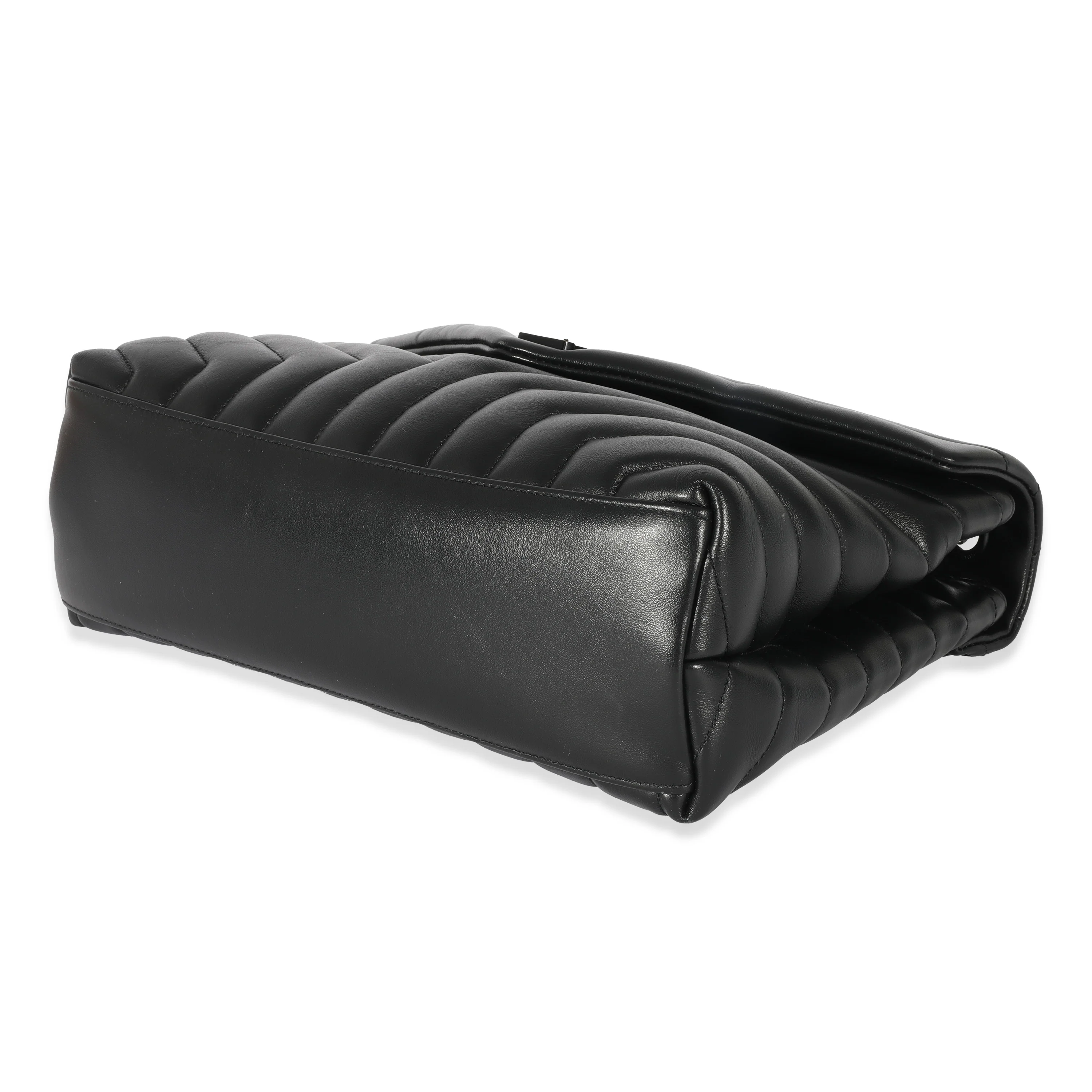 Saint Laurent Black Matelassé Leather Medium Loulou Bag - Image 6