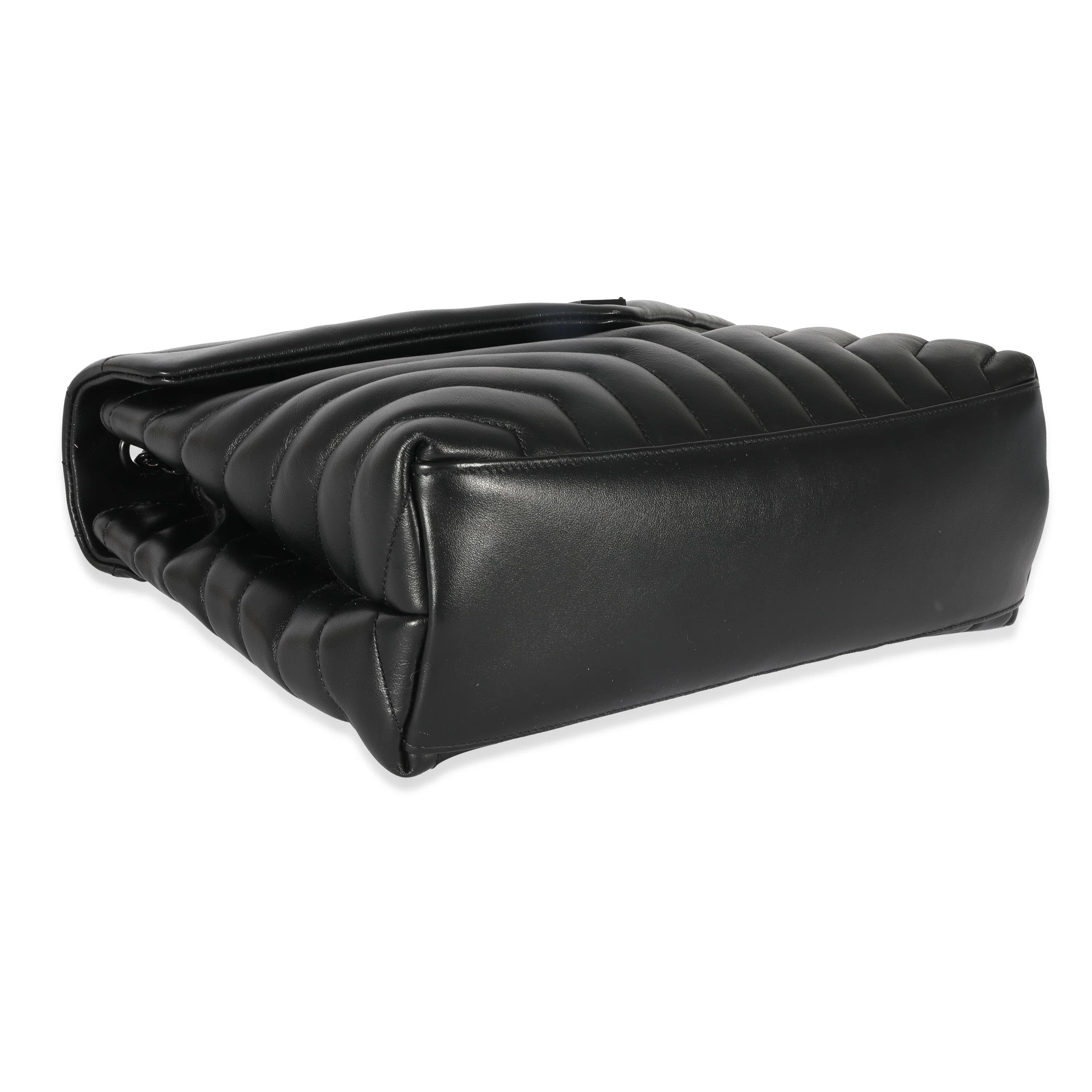 Saint Laurent Black Matelassé Leather Medium Loulou Bag - Image 7