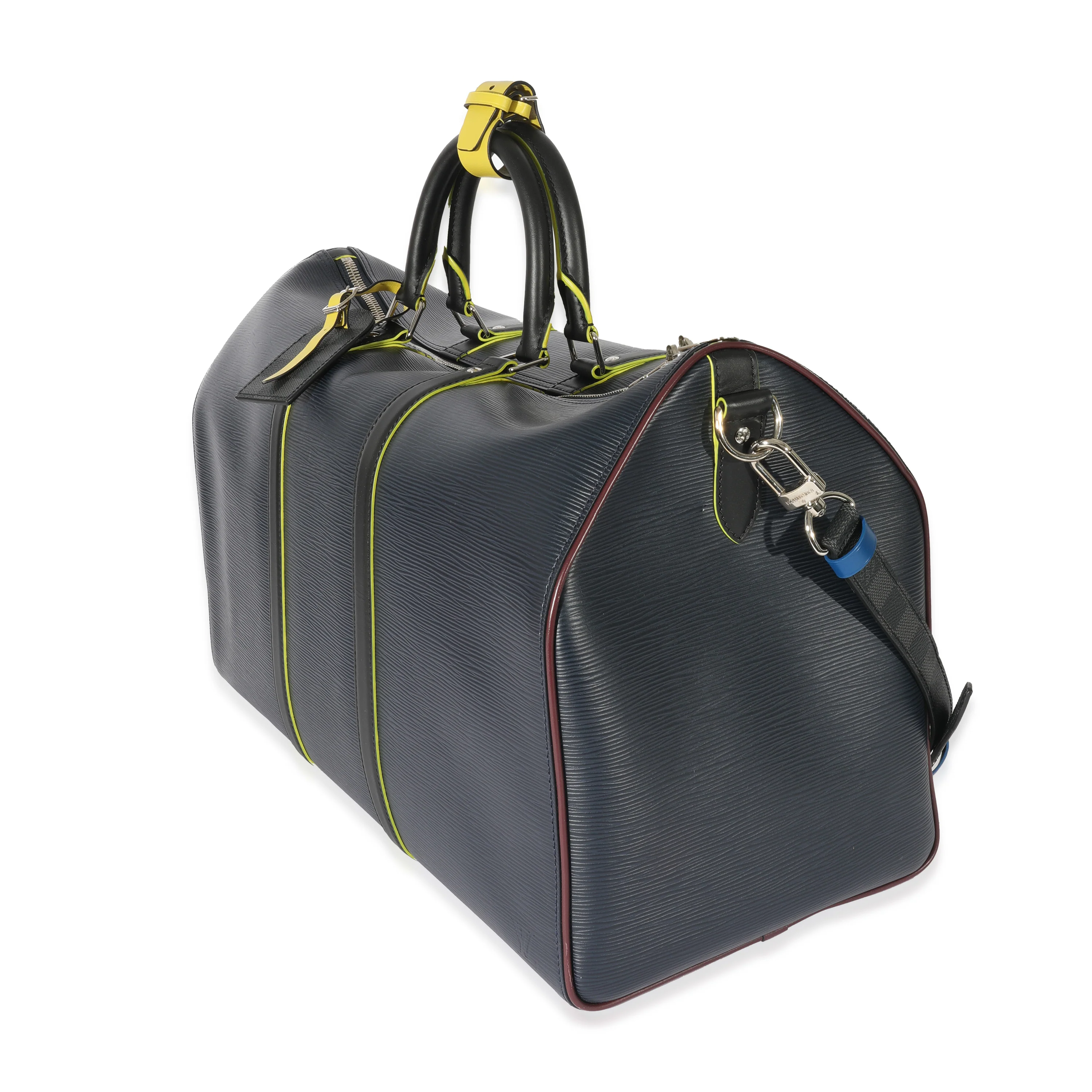 Marine Epi Leather Patchwork Graphite Keepall 50 - Image 3