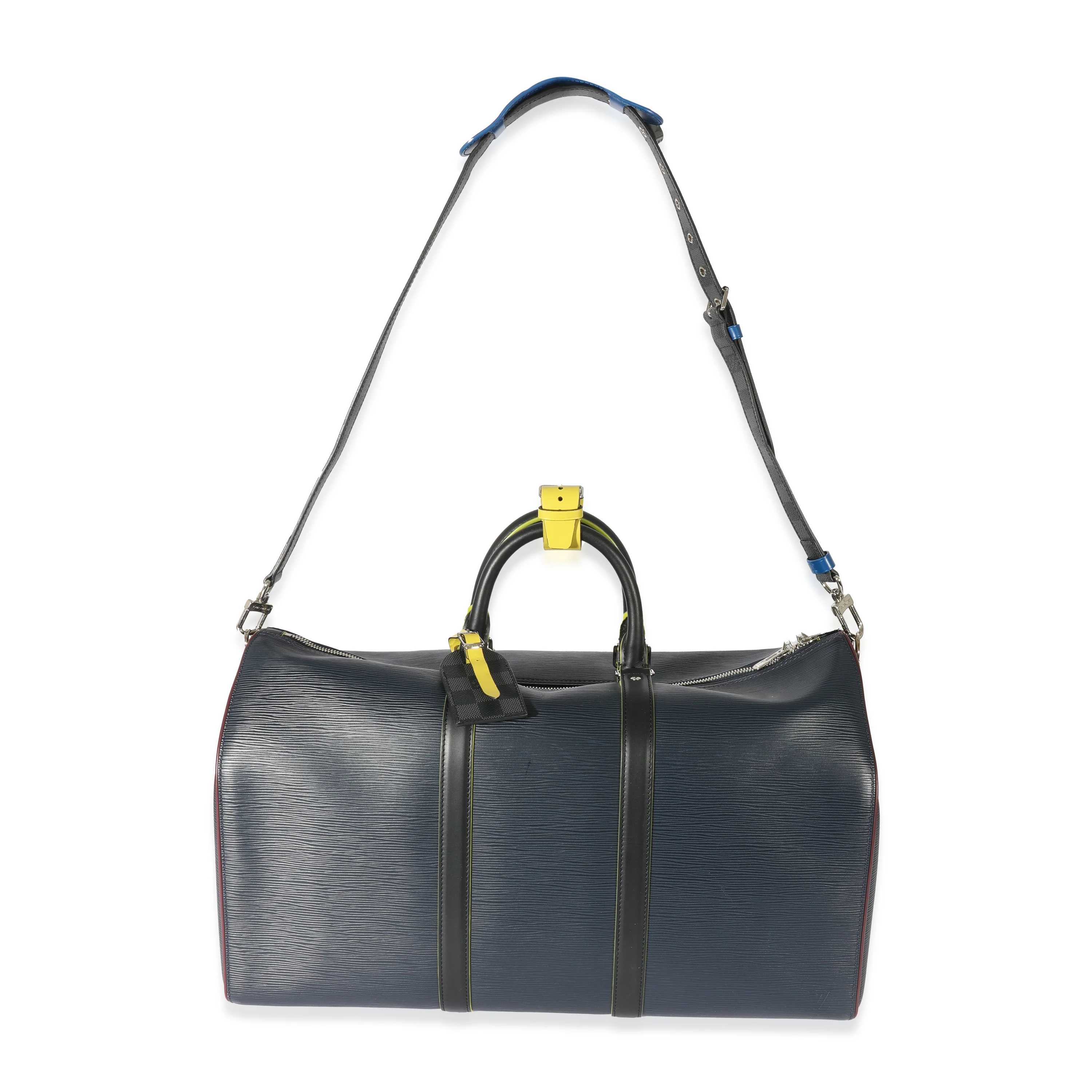 Marine Epi Leather Patchwork Graphite Keepall 50 - Image 5