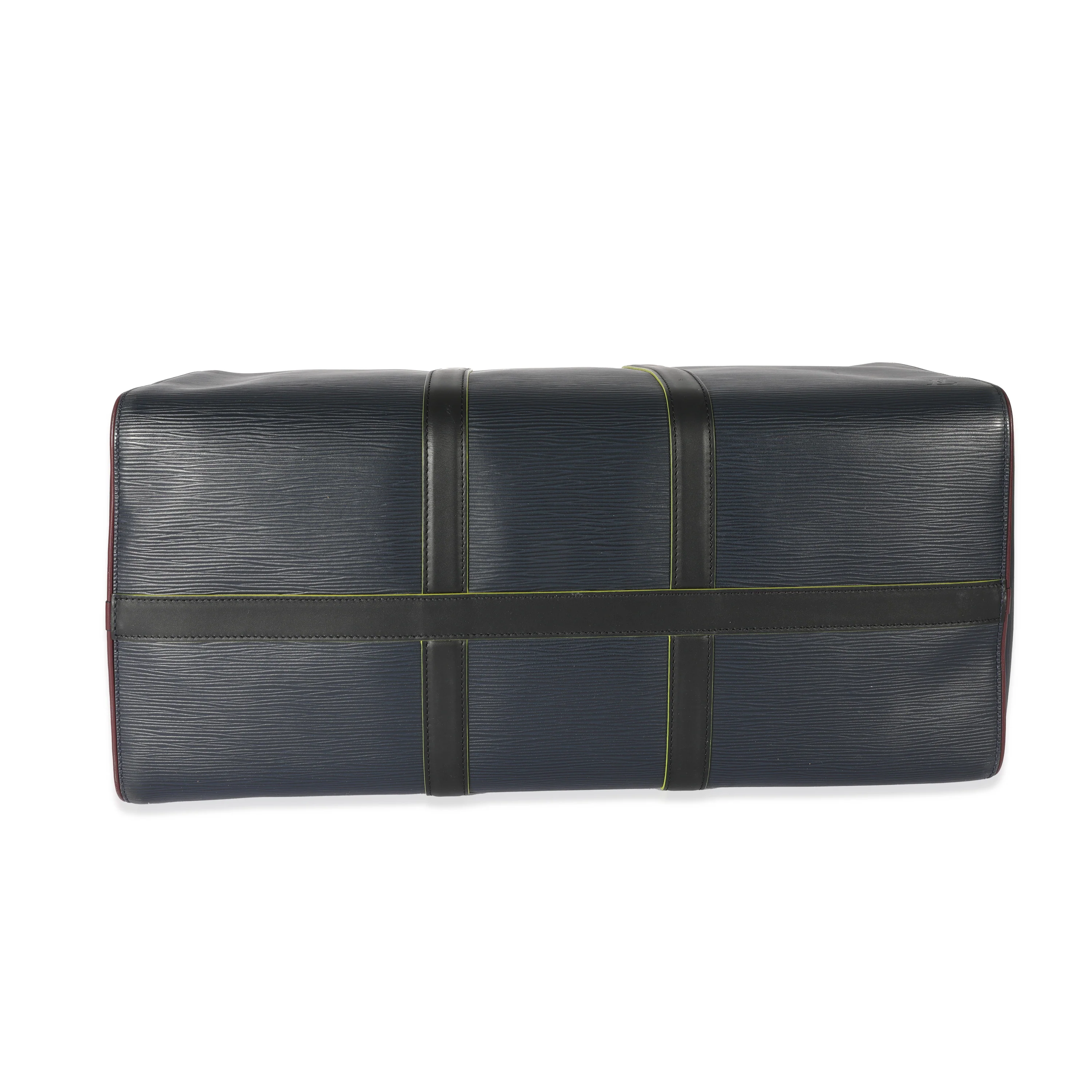 Marine Epi Leather Patchwork Graphite Keepall 50 - Image 6