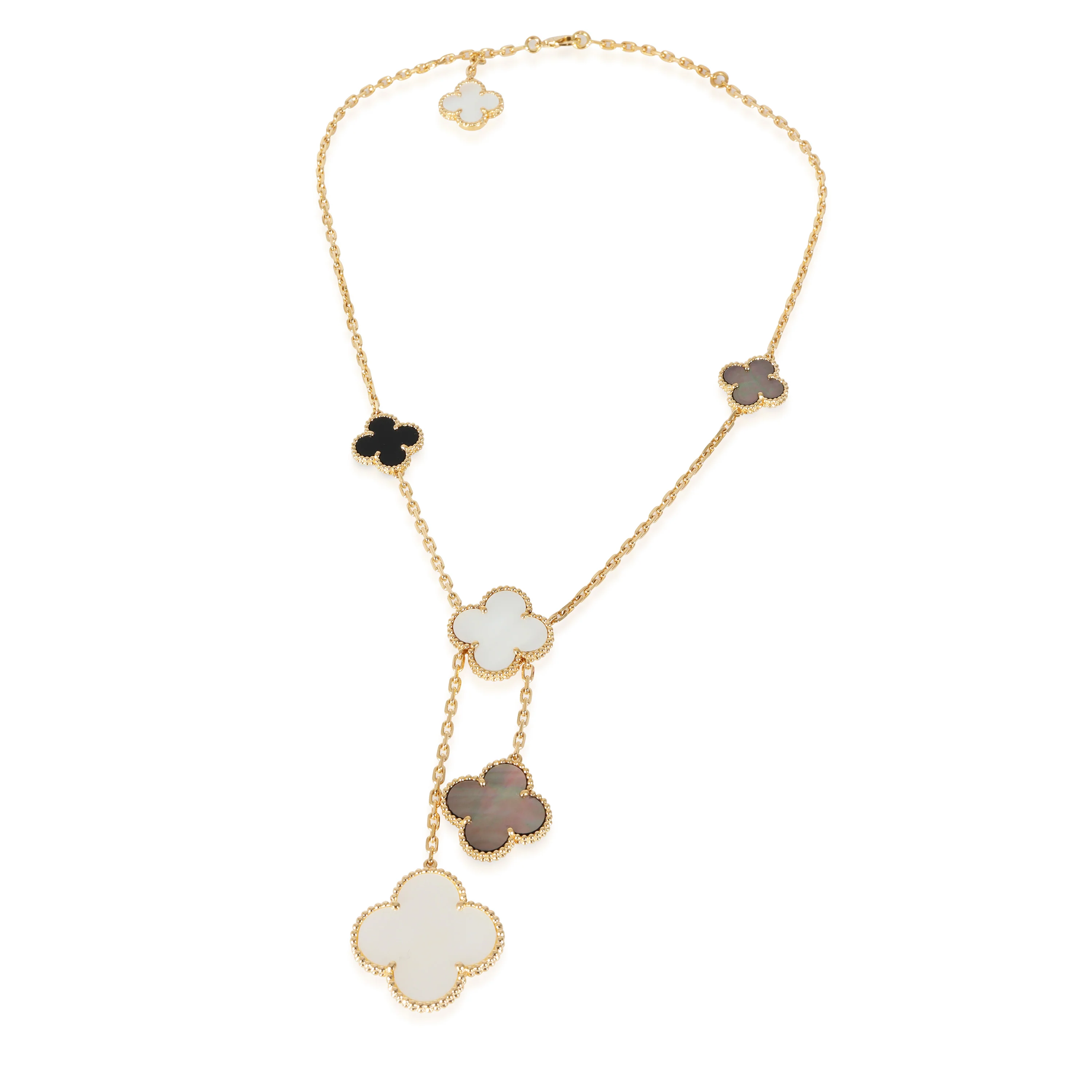 Van Cleef & Arpels Magic Alhambra Mother Of Pearl, & Onyx Necklace in 18k. - Image 2
