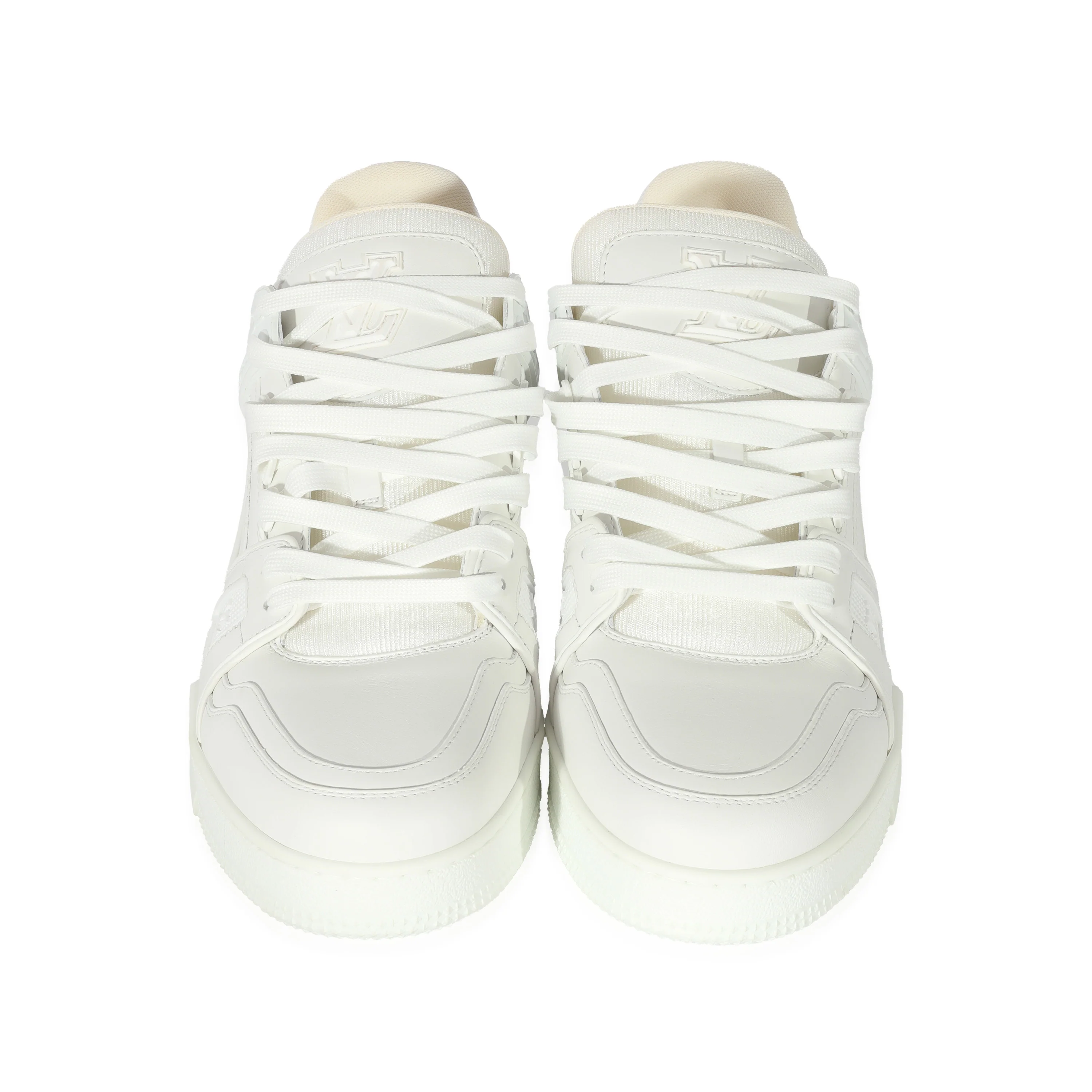 Louis Vuitton White Leather LV Trainer Sneaker - Image 3