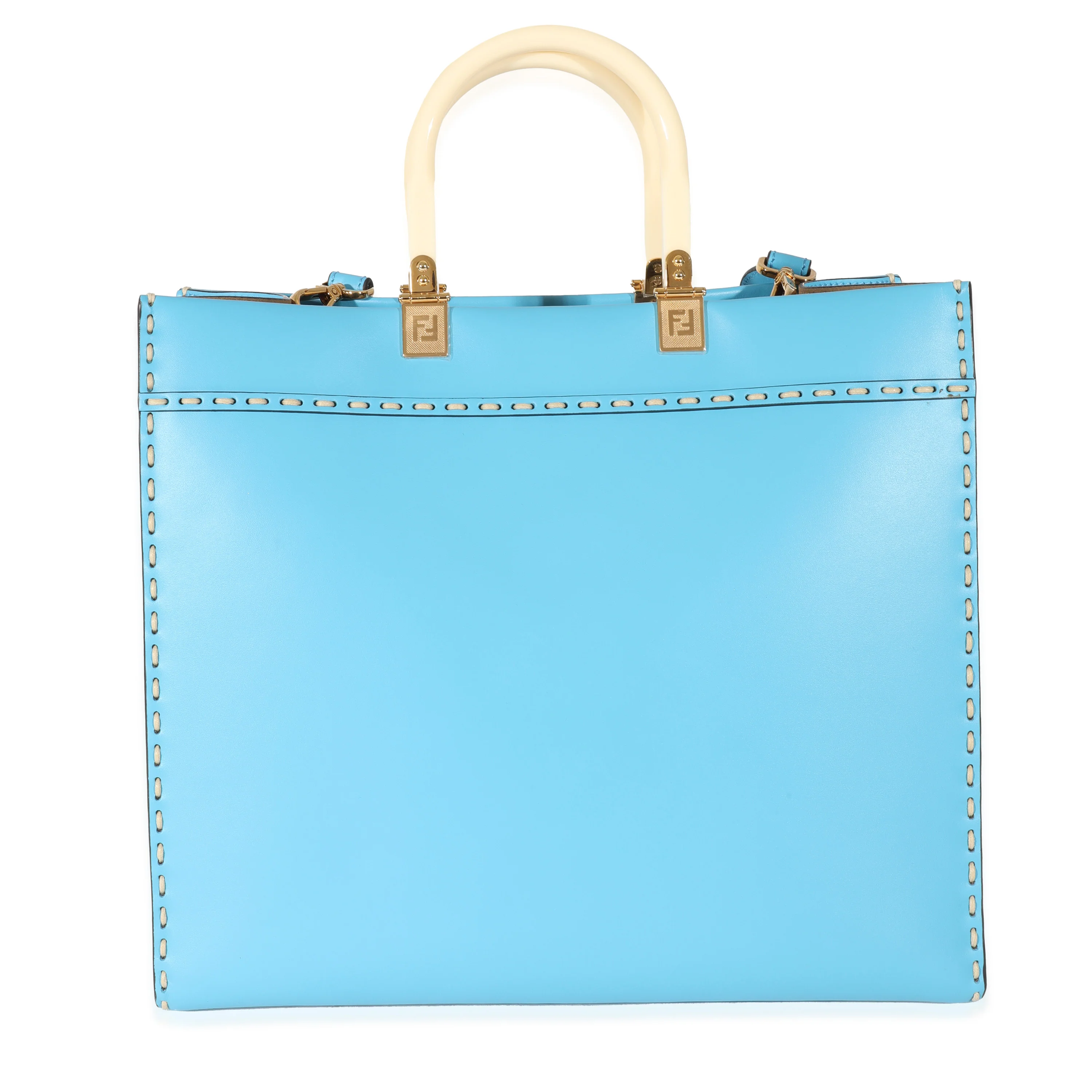 Fendi Blue Leather Medium Sunshine Tote - Image 3
