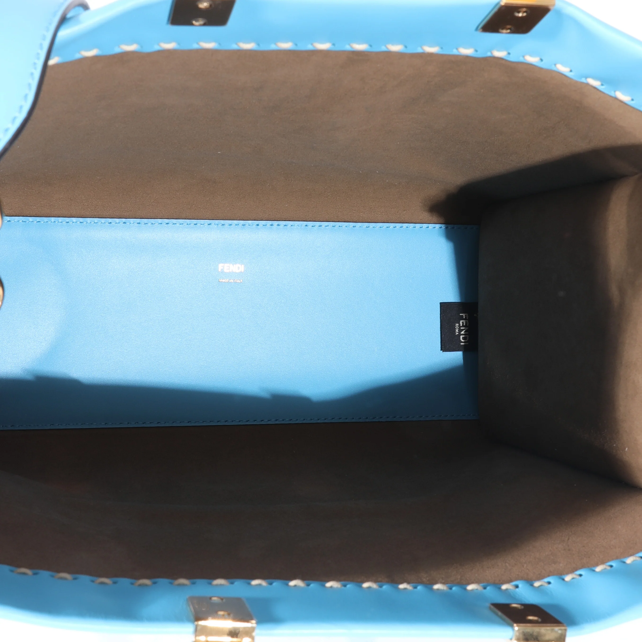 Fendi Blue Leather Medium Sunshine Tote - Image 8