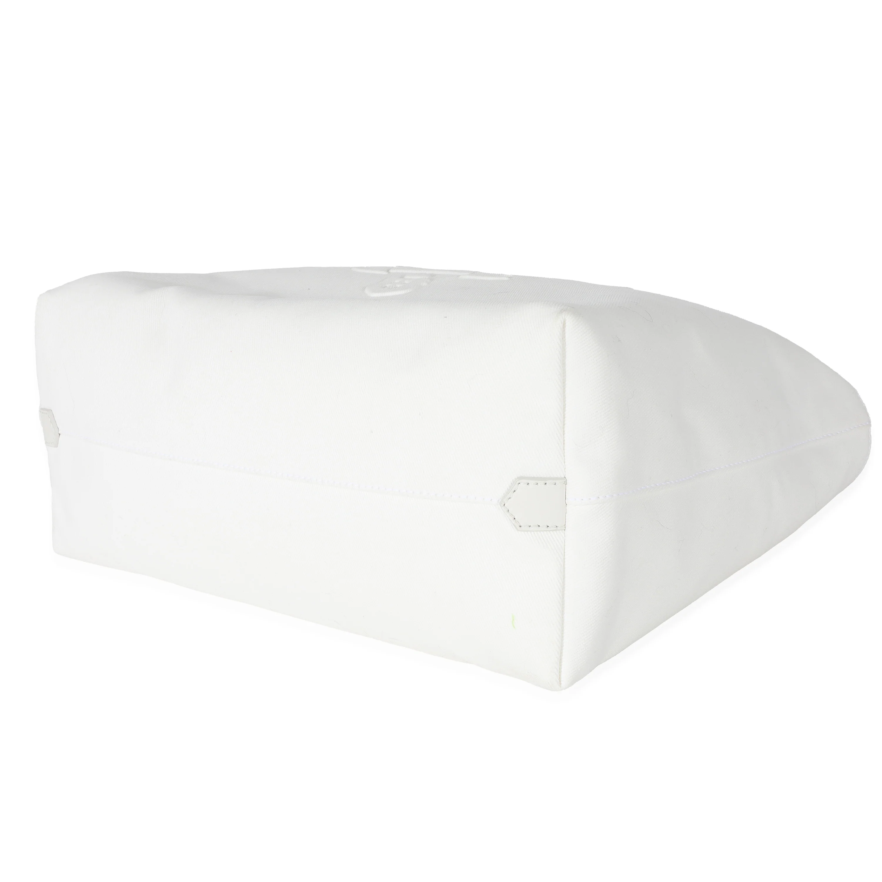 White Canvas Medium Embossed Drill Tote - Image 5