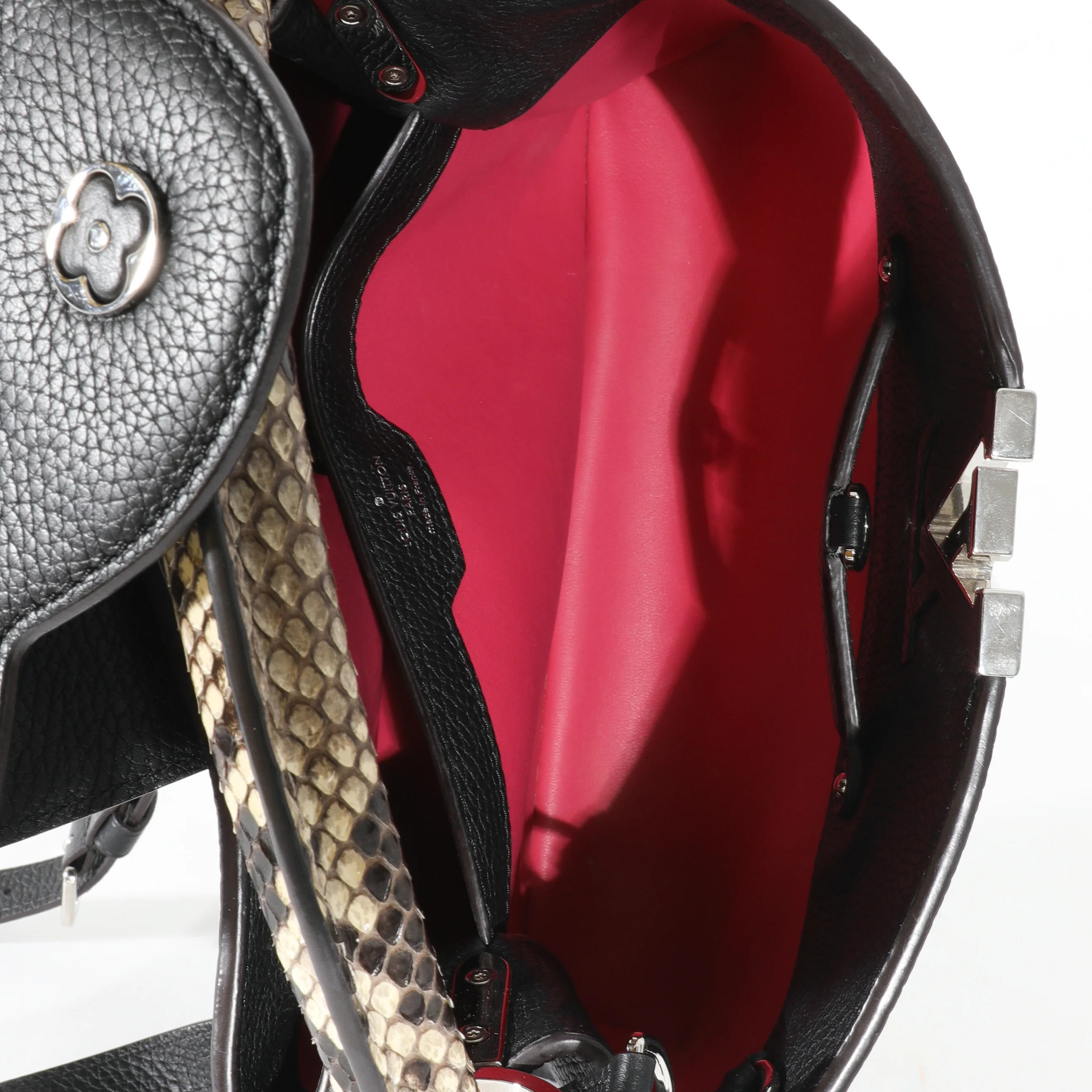 Louis Vuitton Black Taurillon Python Capucines PM - Image 8