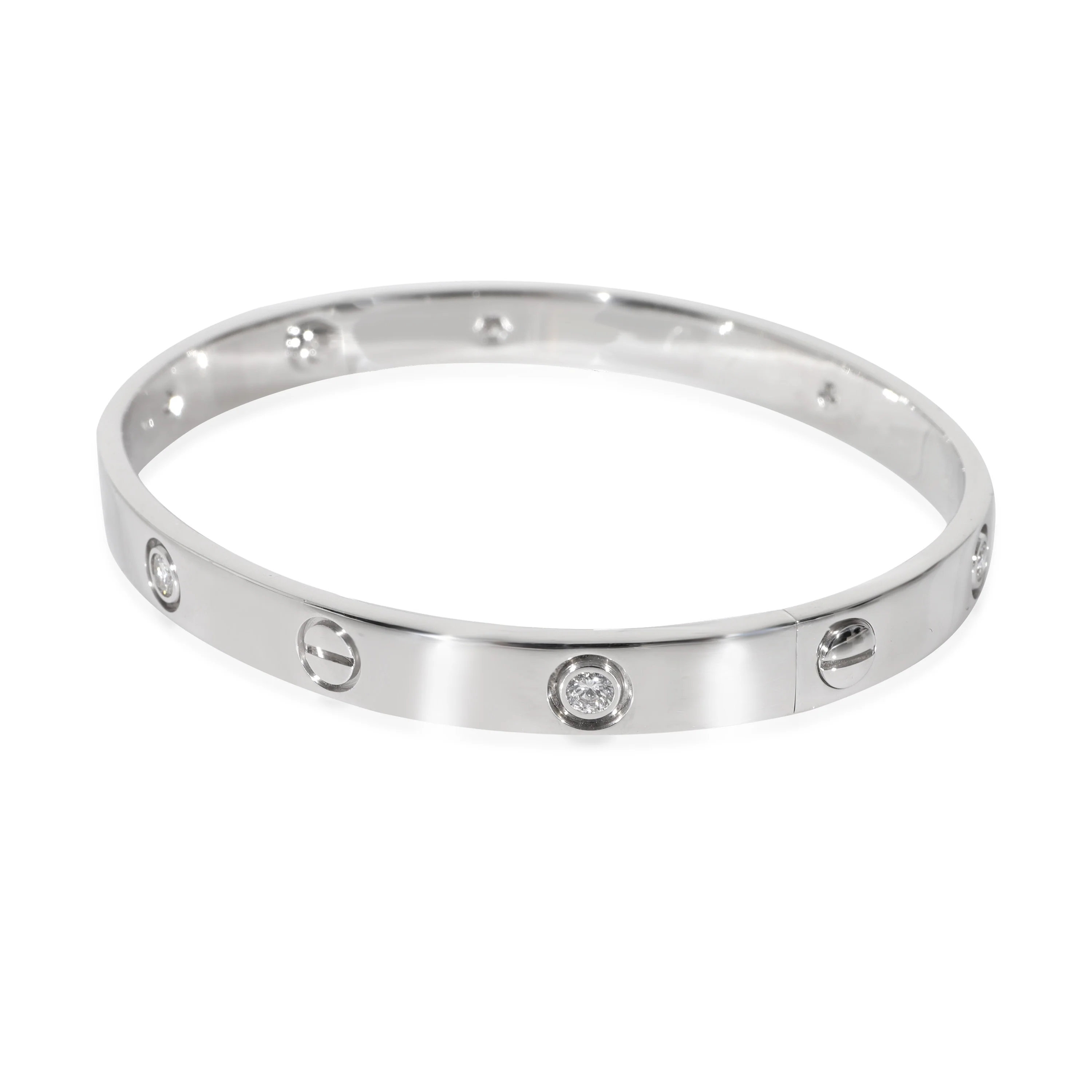 Cartier Love 6 Diamond Bracelet in 18k White Gold 0.54 CTW - Image 2