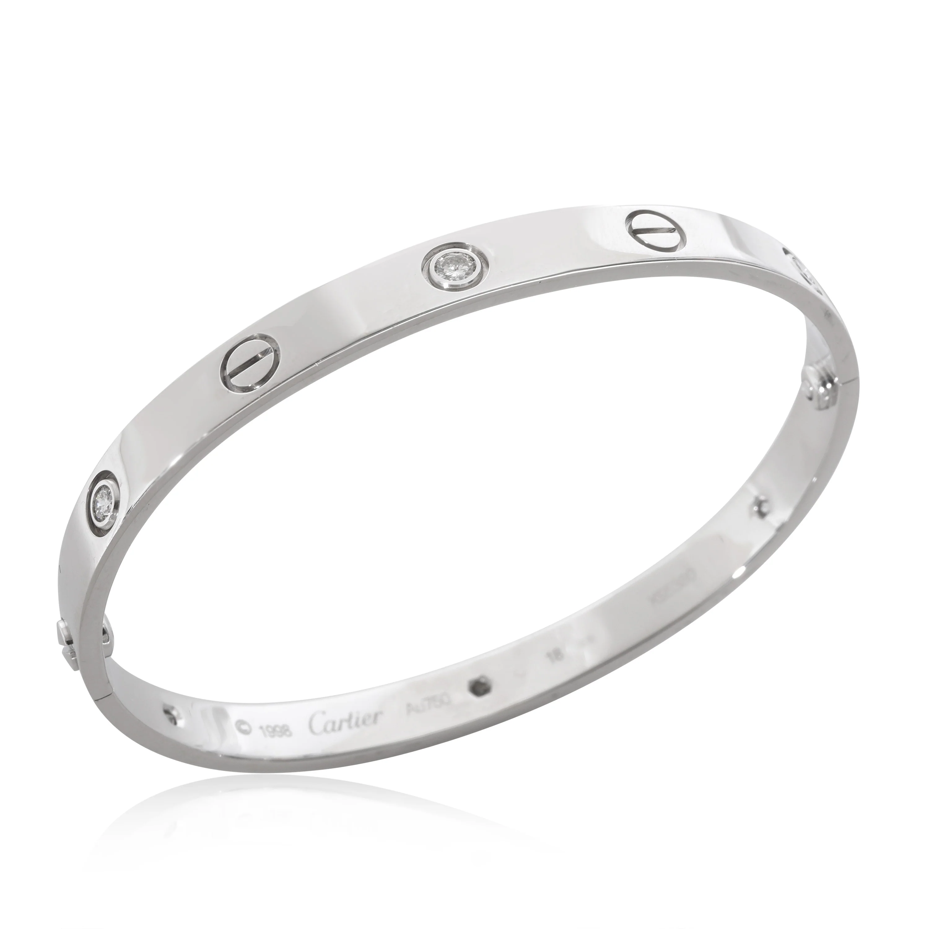 Cartier Love 6 Diamond Bracelet in 18k White Gold 0.54 CTW - Image 3